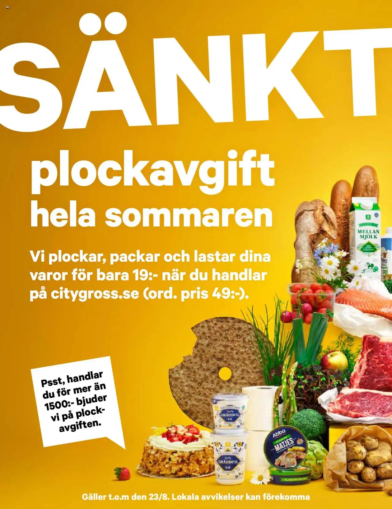 City Gross reklamblad aktuell från 28.07.2025 | Sida: 4 | Produkter: Galler, Bord, Mjölk, Gräddfil