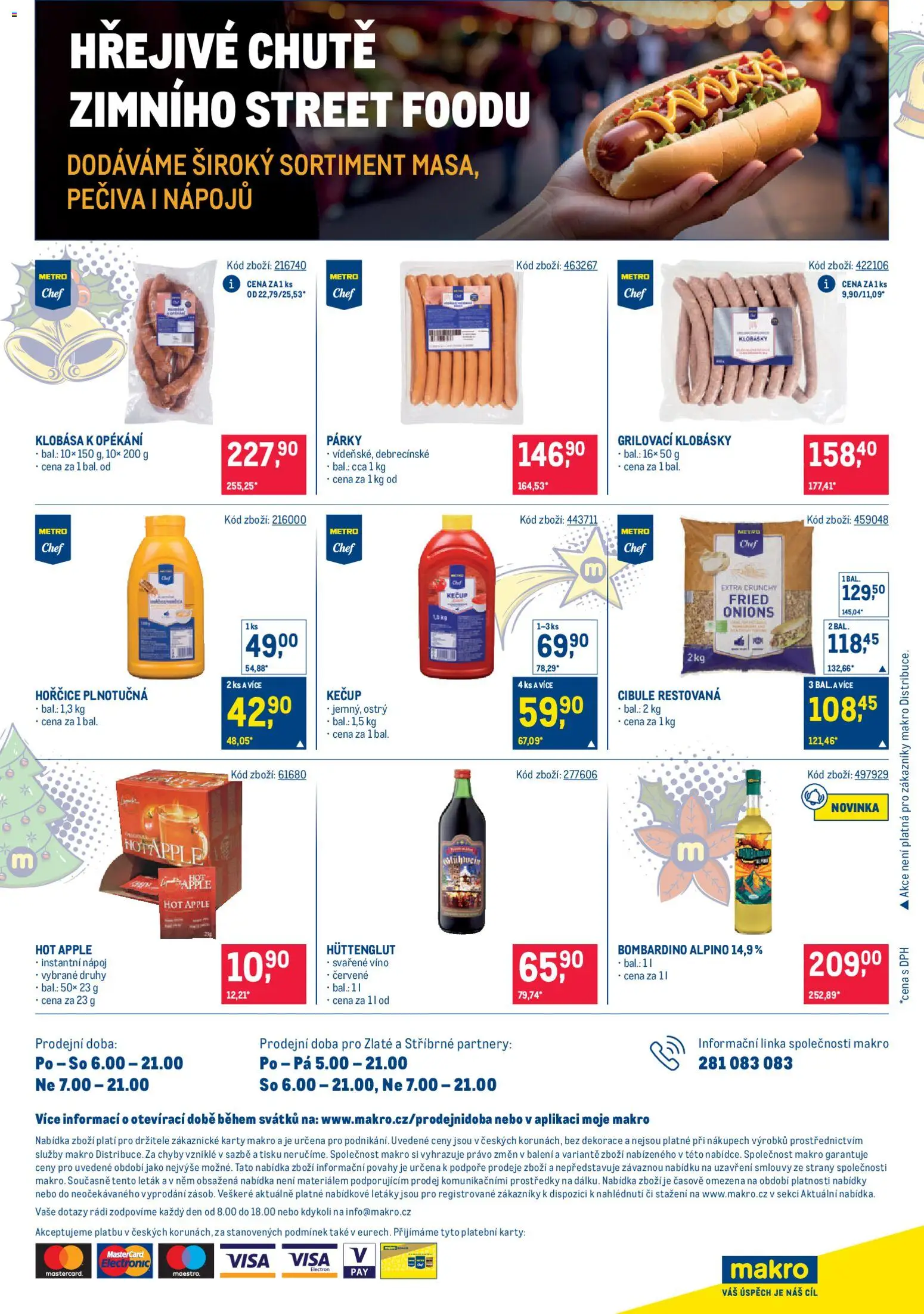 Makro leták - Gastronomie od 19.11.2025 | Strana: 24 | Produkty: Klobása, Karty, Klobásky, Dekorace