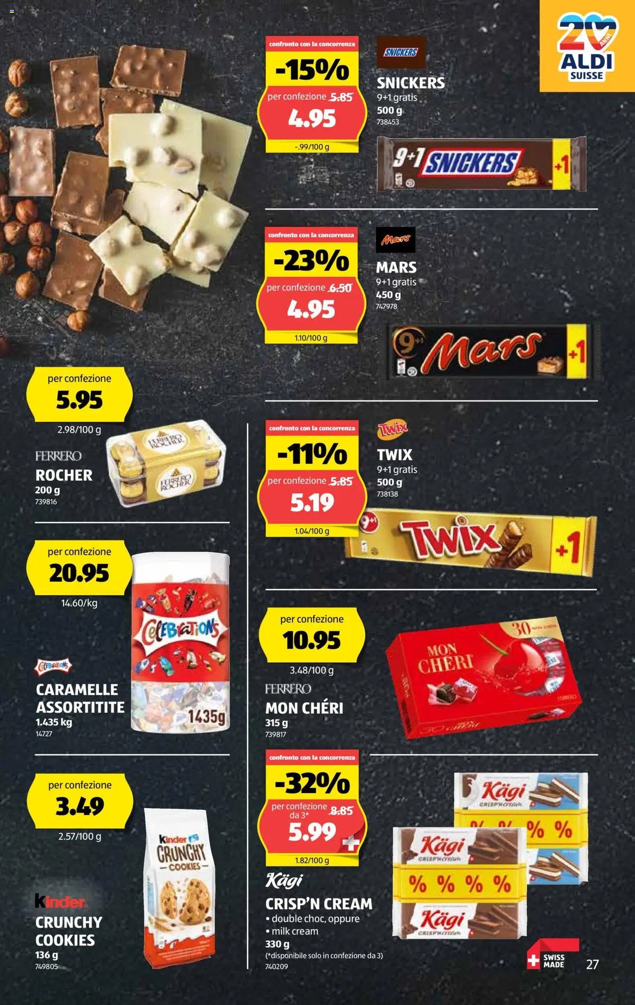 Aldi Aktionen IT – gültig ab 18.09.2025 | Seite: 28 | Produkte: Snickers, Mars, Twix