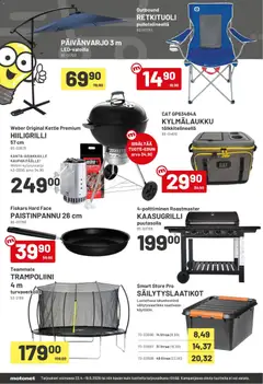 Motonet-mainoslehti voimassa 22.04.2026 alkaen | Sivu: 12 | Tuotteet: Kaasugrilli, Paistinpannu, Päivänvarjo, Kylmälaukku