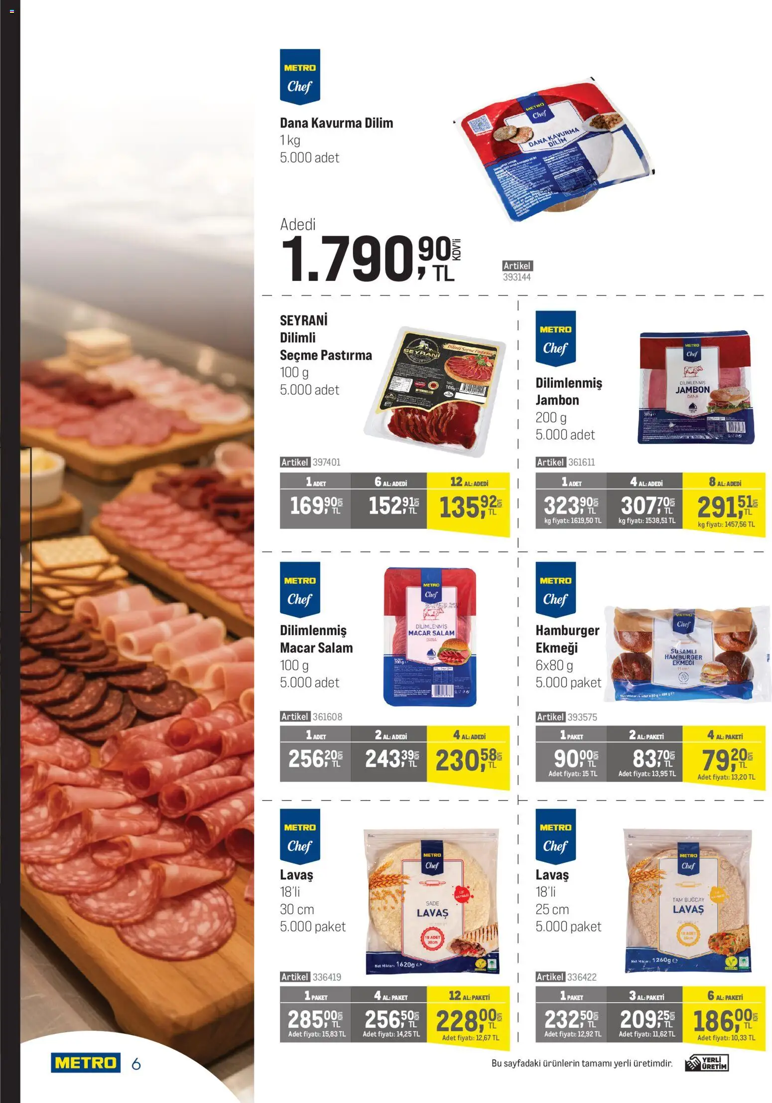Metro - Şehir Otelleri - 18.03.2026 tarihinden itibaren geçerlidir | Sayfa: 6 | Ürünler: Salam, Jambon
