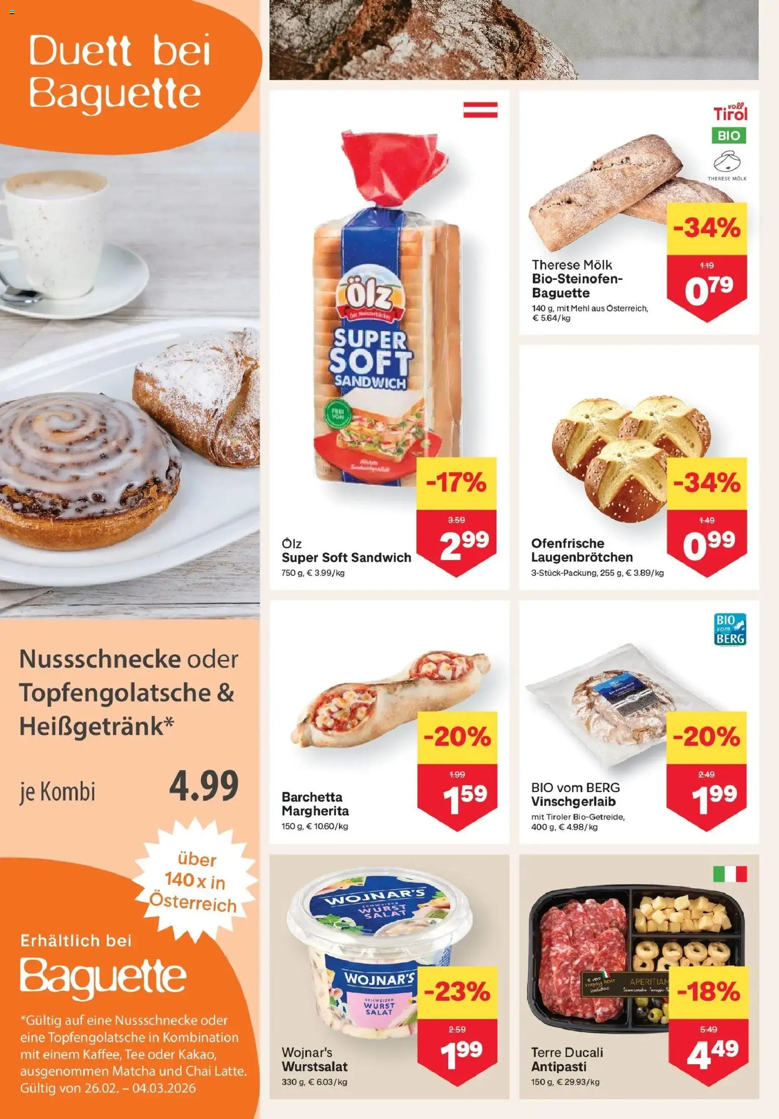 MPREIS St.Gallenkirch gültig ab 26.02.2026 | Seite: 4 | Produkte: Salat, Wurst, Jääkaappipakastin, Tee