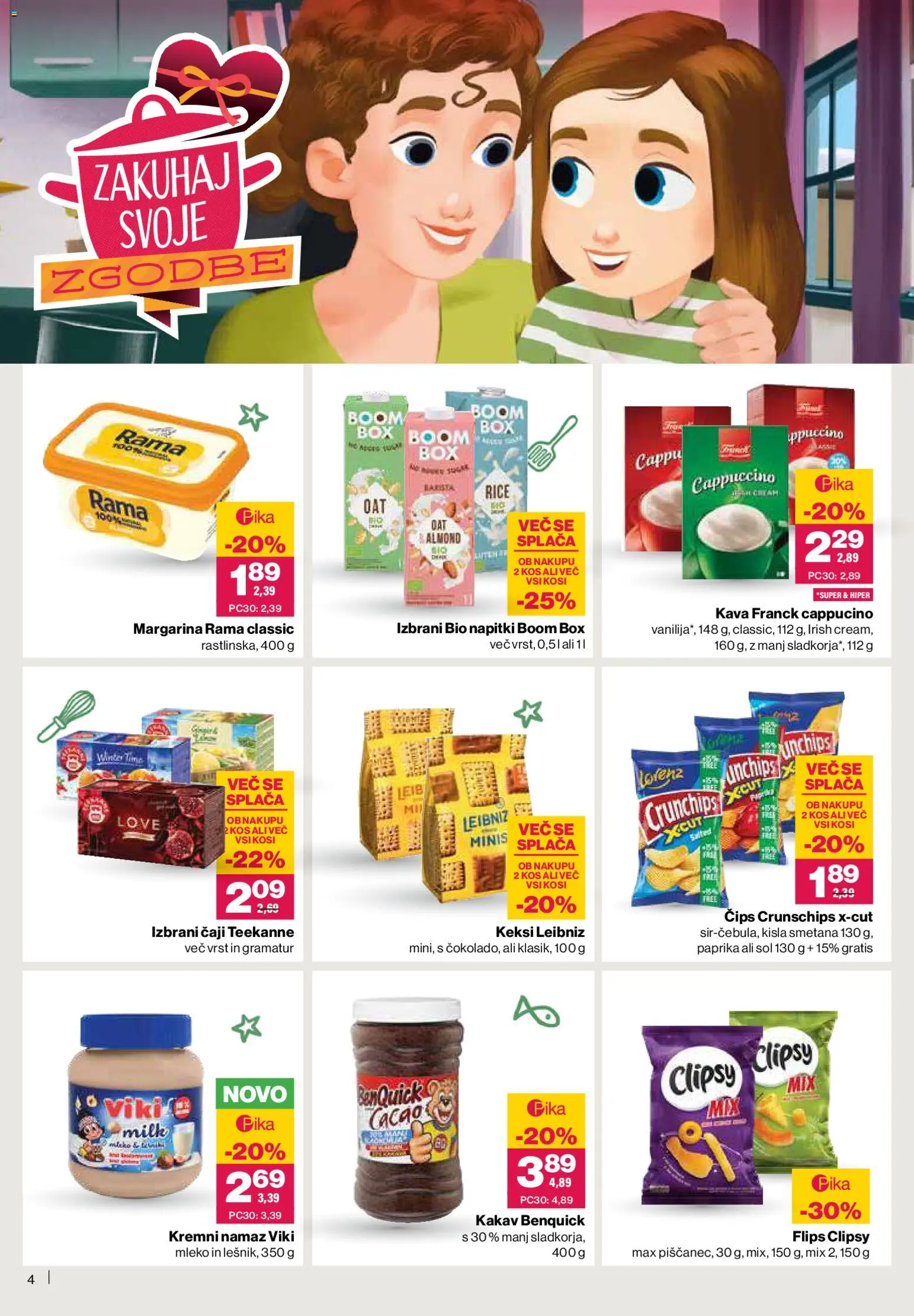 Novi Mercator katalog ponudbe – veljaven od 23.10.2025 | Stran: 4 | Izdelki: Namaz, Kakav, Cips, Sol