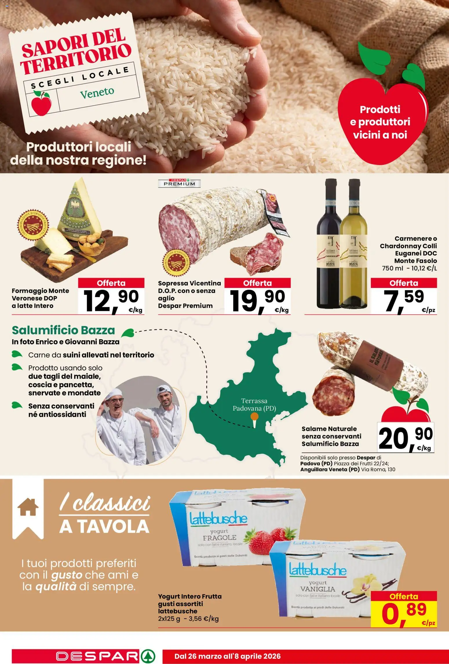 Volantino Despar del 26.03.2026 | Pagina: 10 | Prodotti: Yogurt, Salame, Fragole, Formaggio