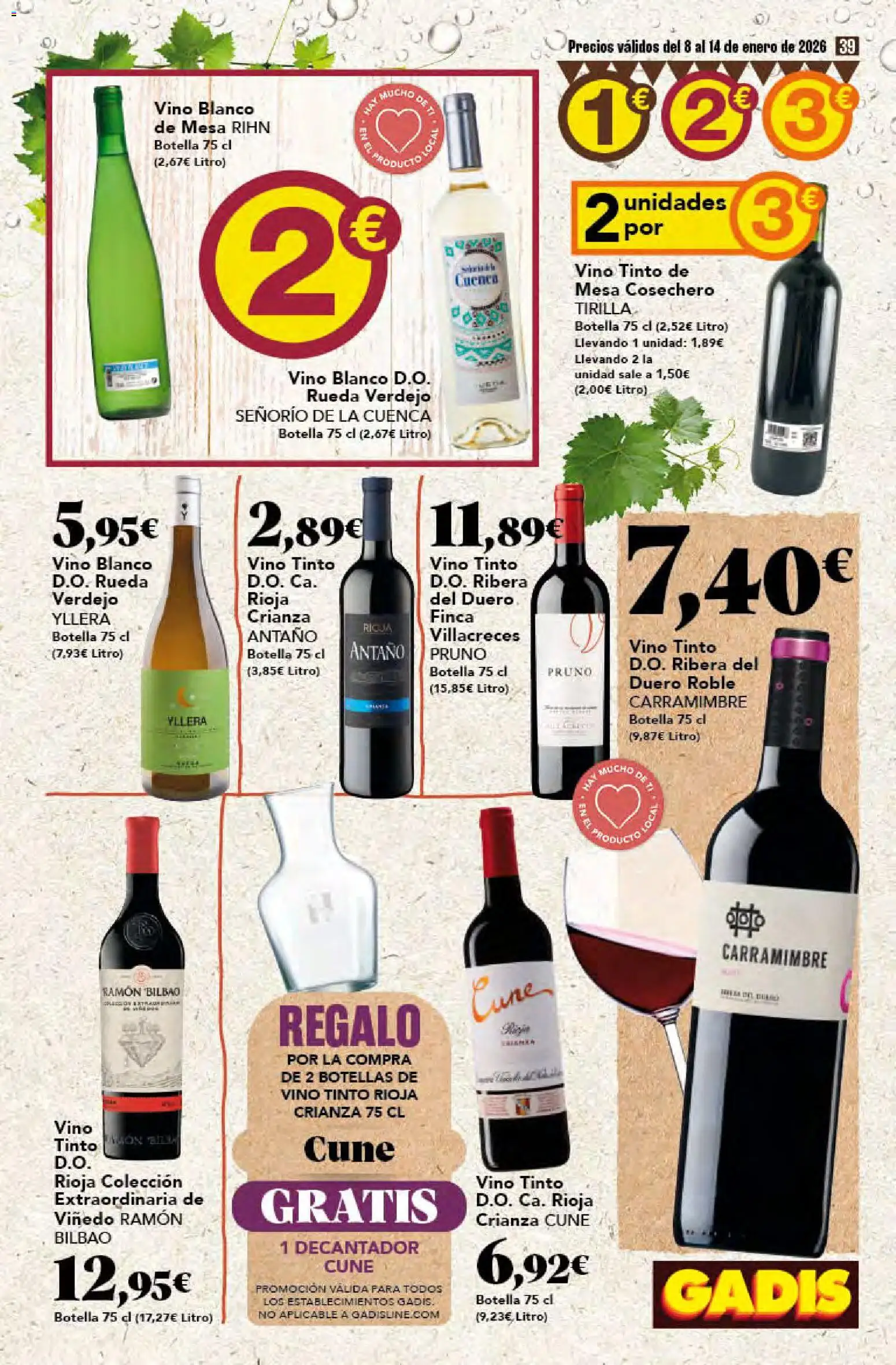 Gadis - folleto │ válido desde el 08.01.2026 | Página: 39 | Productos: Vino, Mesa