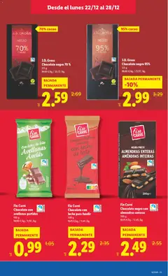 Vista previa J.D. Gross Chocolate negro 70 %, Chocolate negro 70 % cacao, 125 g válido desde el 22.12.2025 | Página: 33 | Productos: Leche, Chocolate, Chocolate con leche, Φρυγανιές σικάλεως