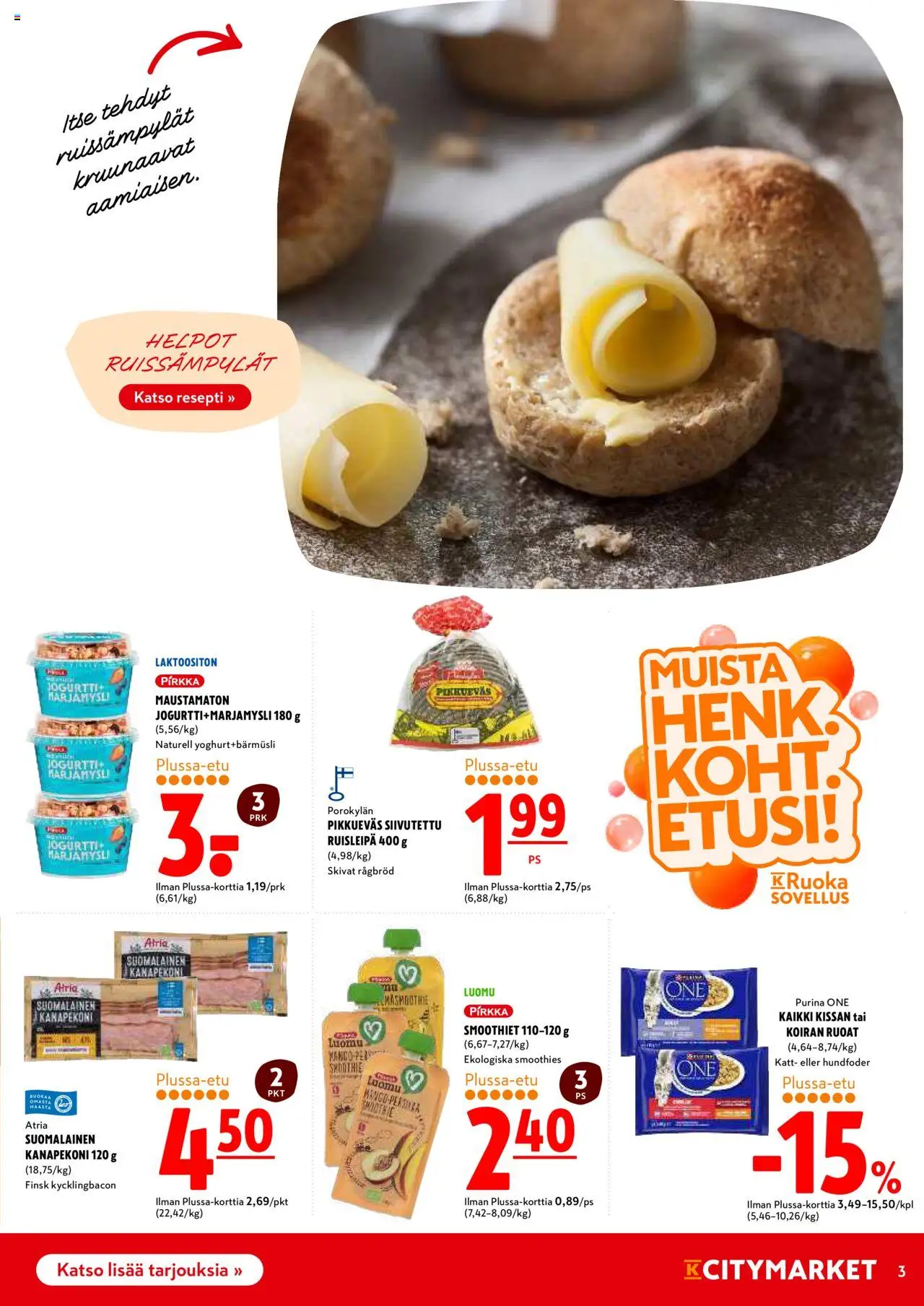 K-Citymarket tarjoukset – voimassa 25.09.2025 alkaen | Sivu: 3 | Tuotteet: Jogurtti