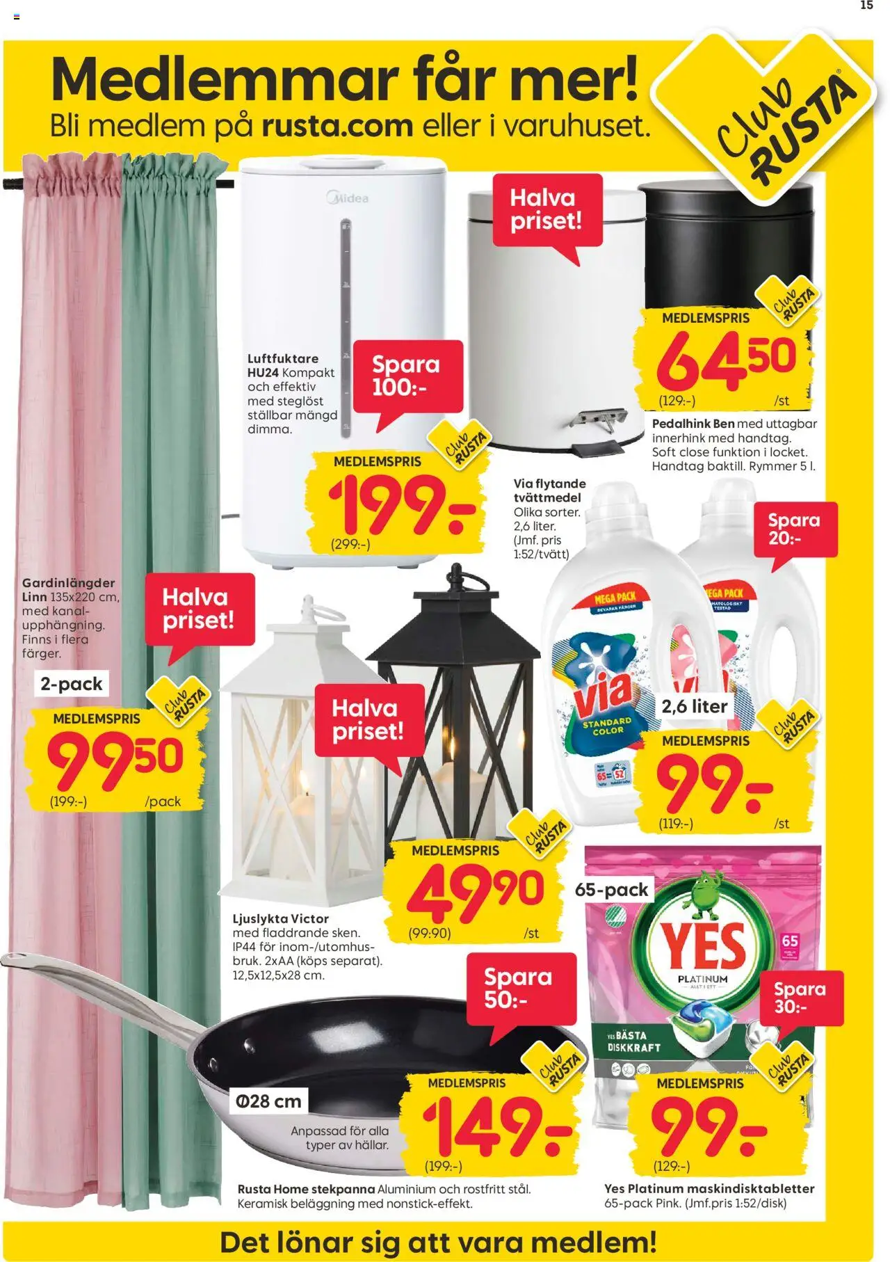 Rusta reklamblad aktuell från 20.10.2025 | Sida: 15 | Produkter: Tvättmedel, Stekpanna