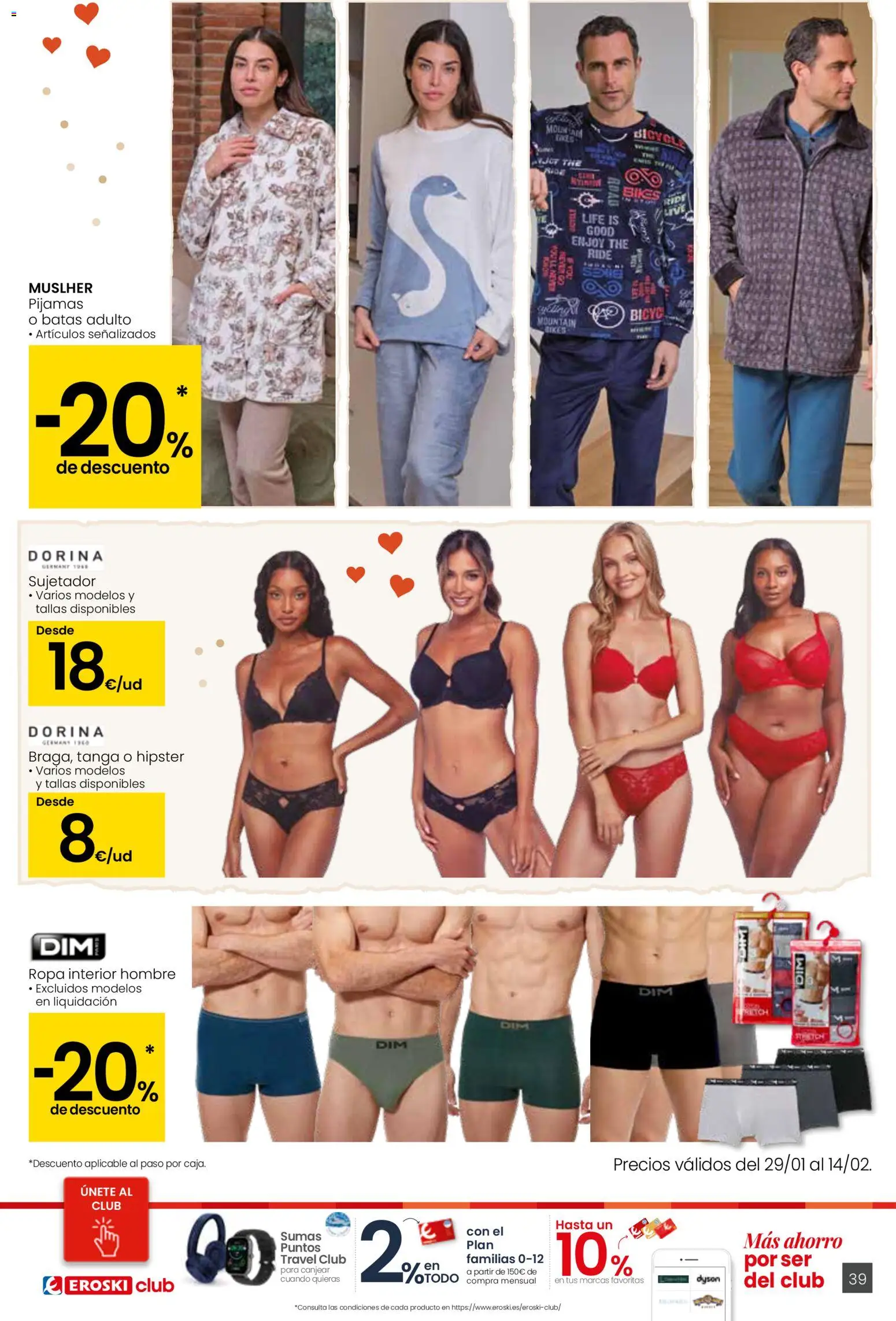 Eroski - Siempre a buen precio │ válido desde el 29.01.2026 | Página: 39 | Productos: Ropa interior, Ropa