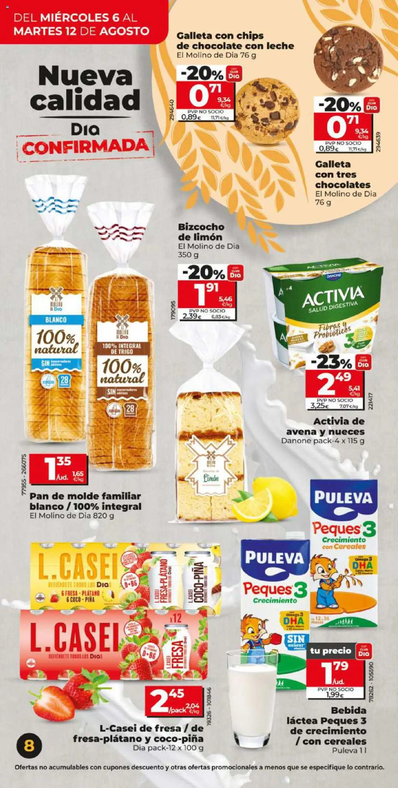 Dia - folleto Market │ válido desde el 06.08.2025 | Página: 8 | Productos: Pan, Piña, Bizcocho, Chocolate con leche