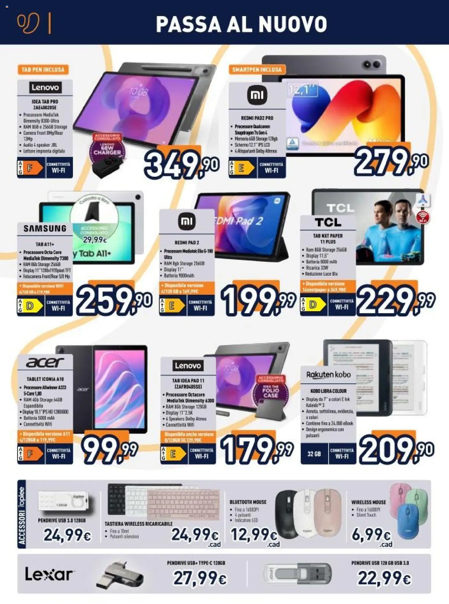 Volantino Unieuro del 20.03.2026 | Pagina: 8 | Prodotti: Schermo, Mouse, Speaker, USB