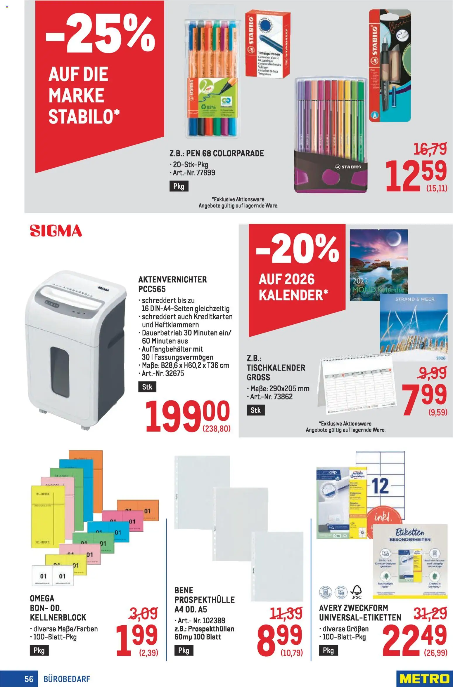 Metro Profi gültig ab 22.01.2026 | Seite: 56 | Produkte: Aktenvernichter