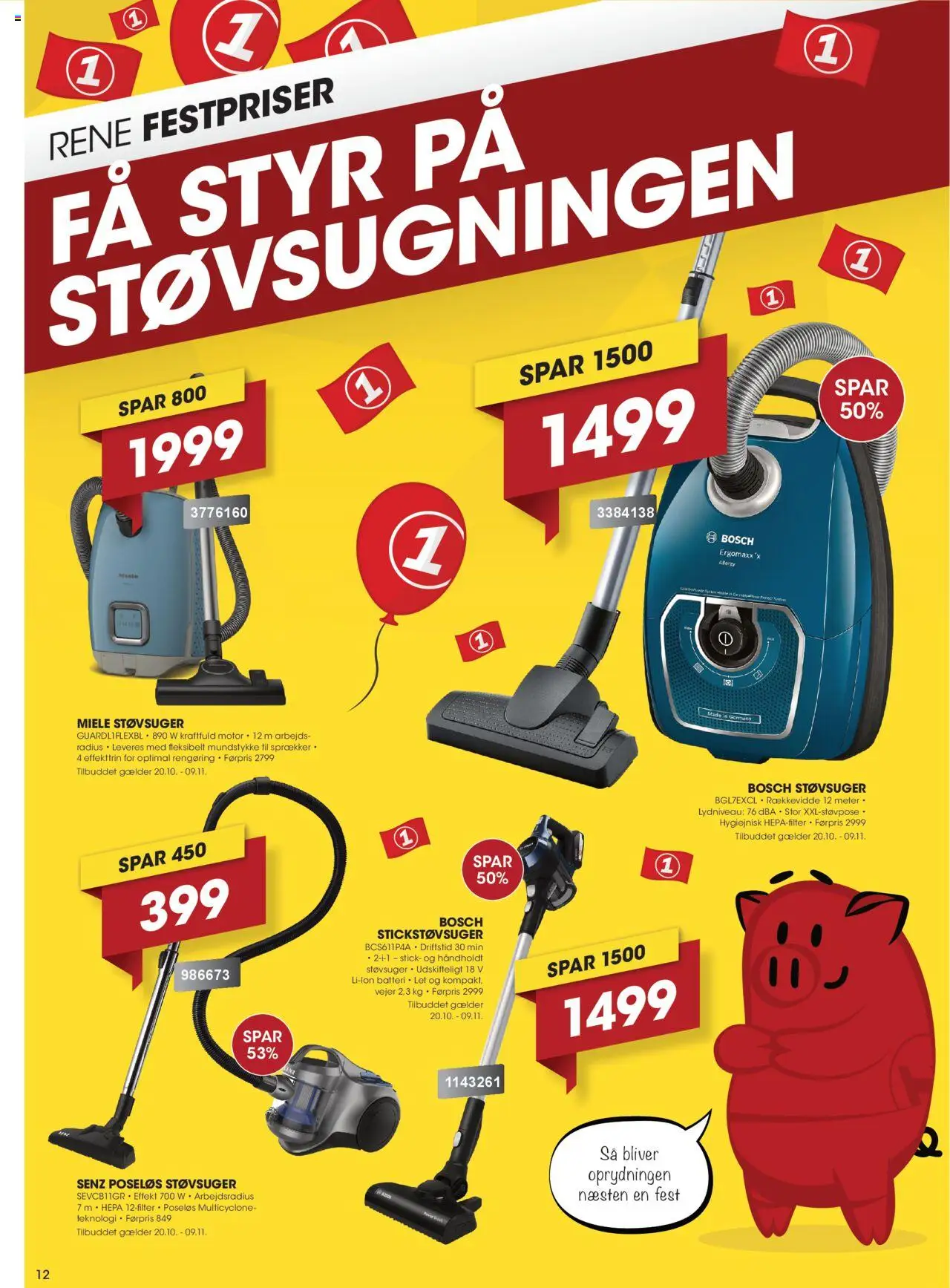 Punkt1 tilbudsavis – gyldig fra 20.10.2025 | Side: 12 | Produkter: Støvsuger, Batteri