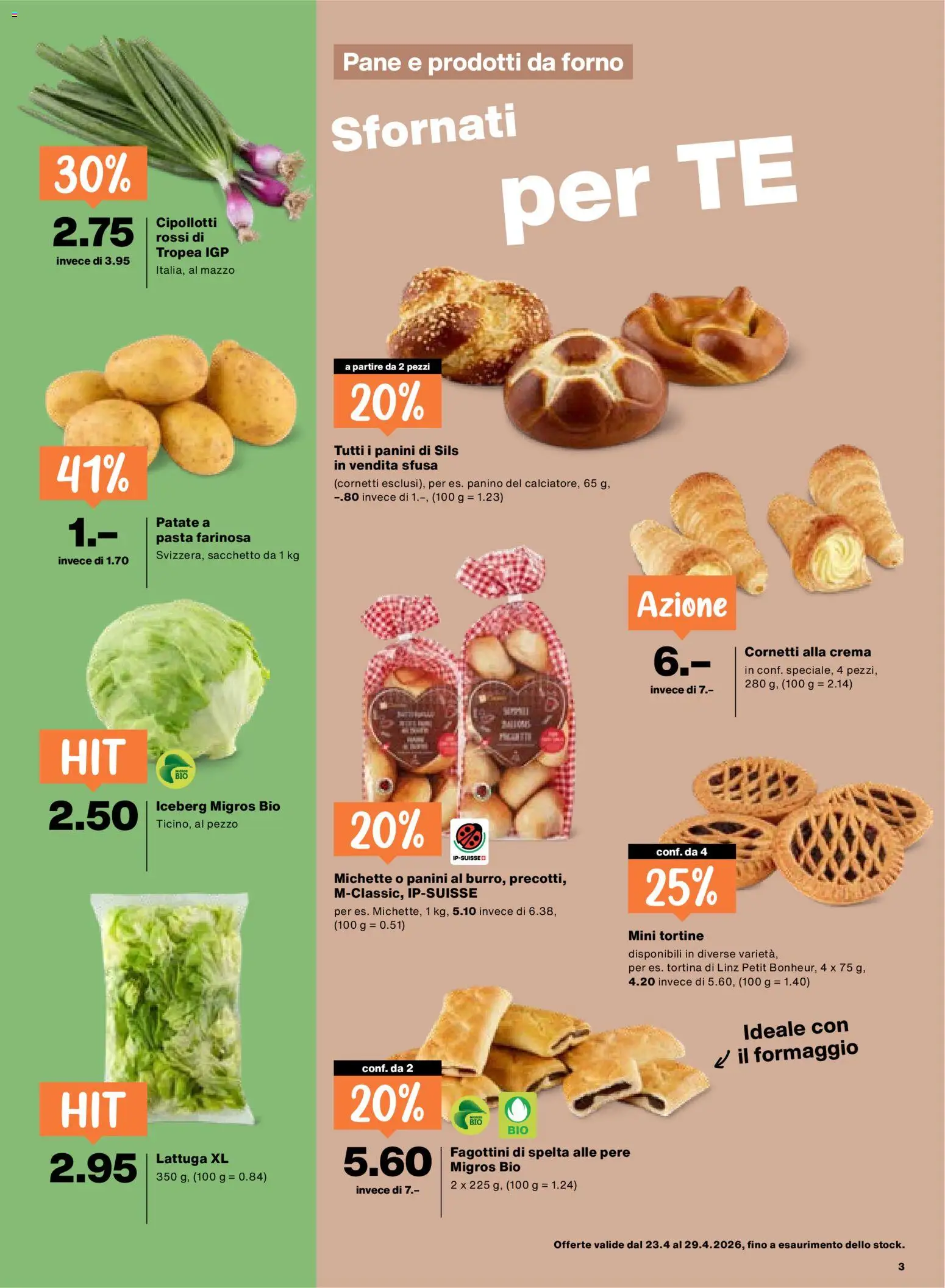 Migros aktionen IT – gültig ab 23.04.2026 | Seite: 3 | Produkte: Pane, Pasta