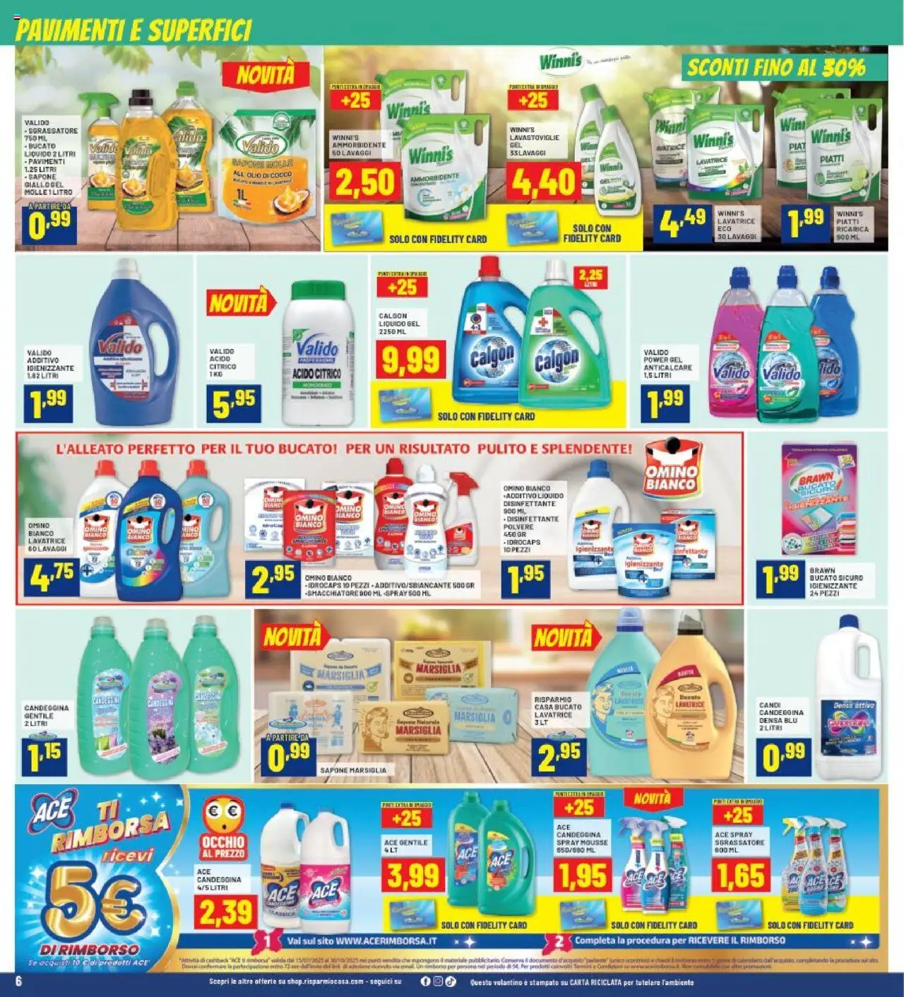 Volantino RisparmioCasa del 28.08.2025 | Pagina: 6 | Prodotti: Anticalcare, Lavatrice, Lavastoviglie, Cocco
