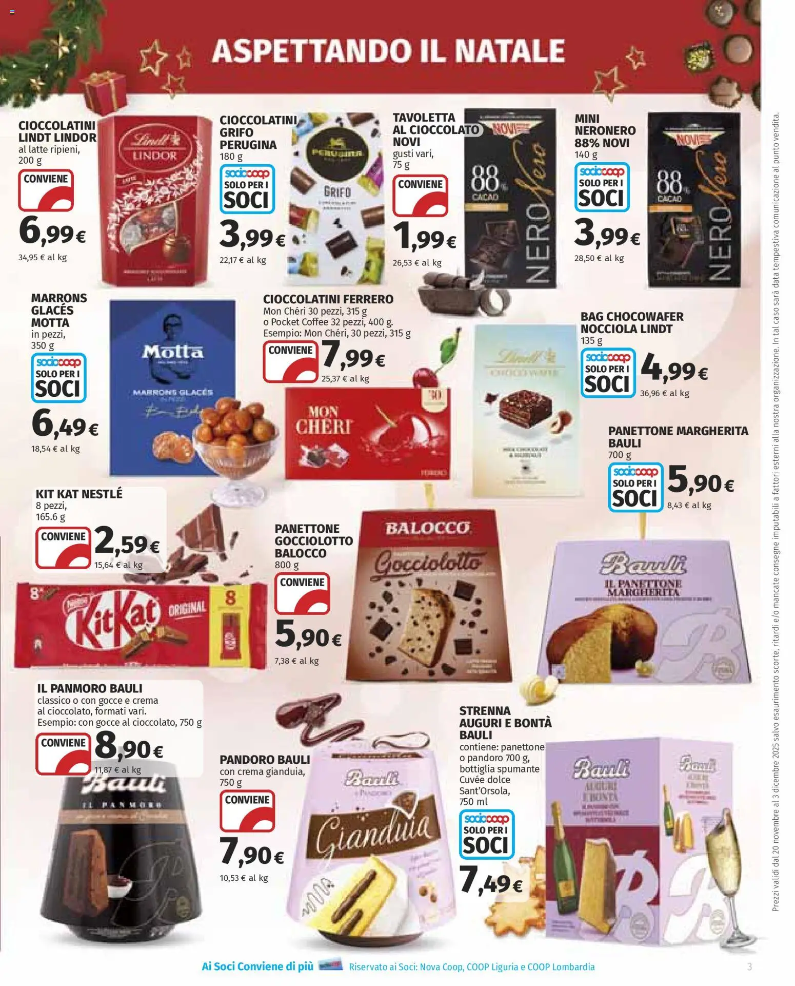 Volantino Ipercoop del 20.11.2025 | Pagina: 3 | Prodotti: Latte, Pandoro, Data, Spumante