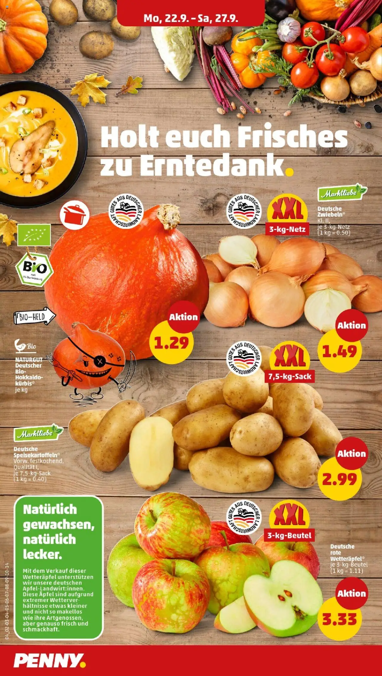 Penny - Saarland  – gültig ab 22.09.2025 | Seite: 6 | Produkte: Äpfel, Zwiebeln, Kürbis