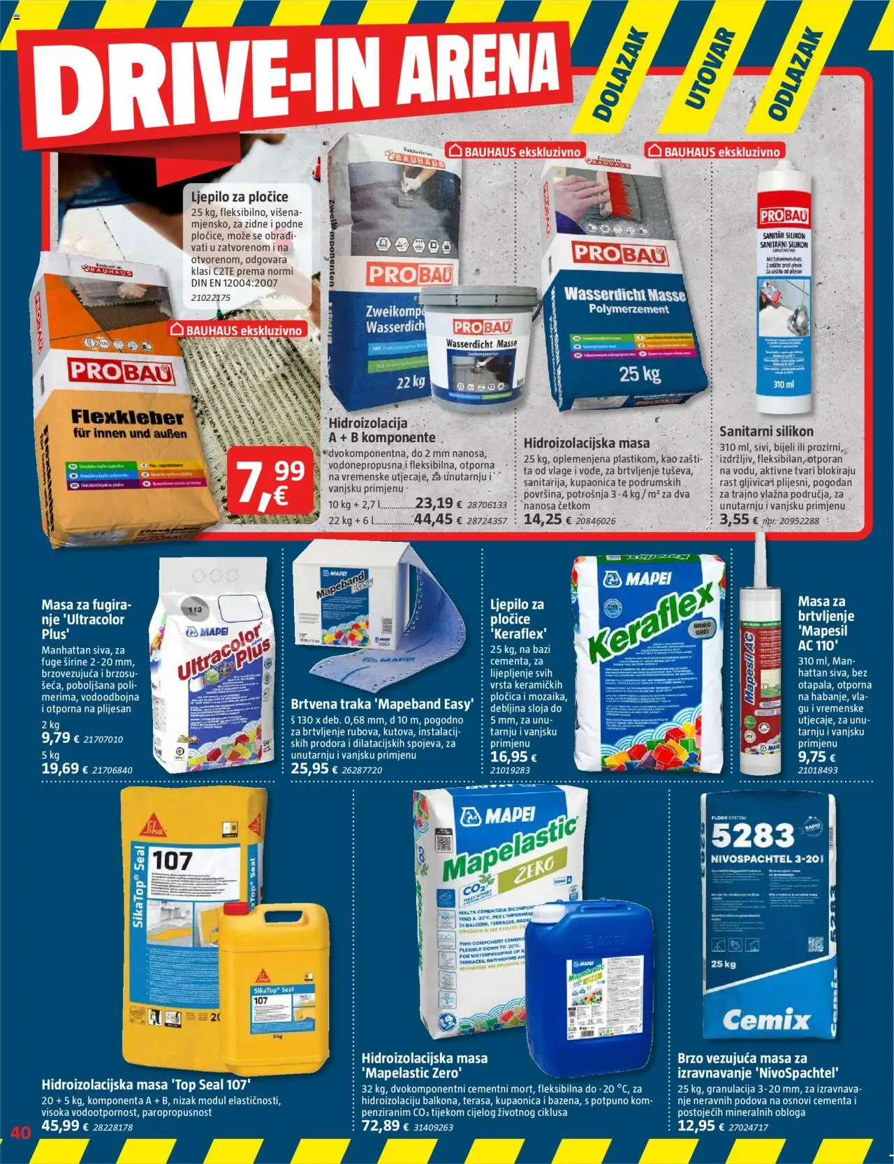 Bauhaus katalog | vrijedi od 01.10.2025 | Stranica: 40 | Proizvodi: Kupaonica, Pločice, Ljepilo