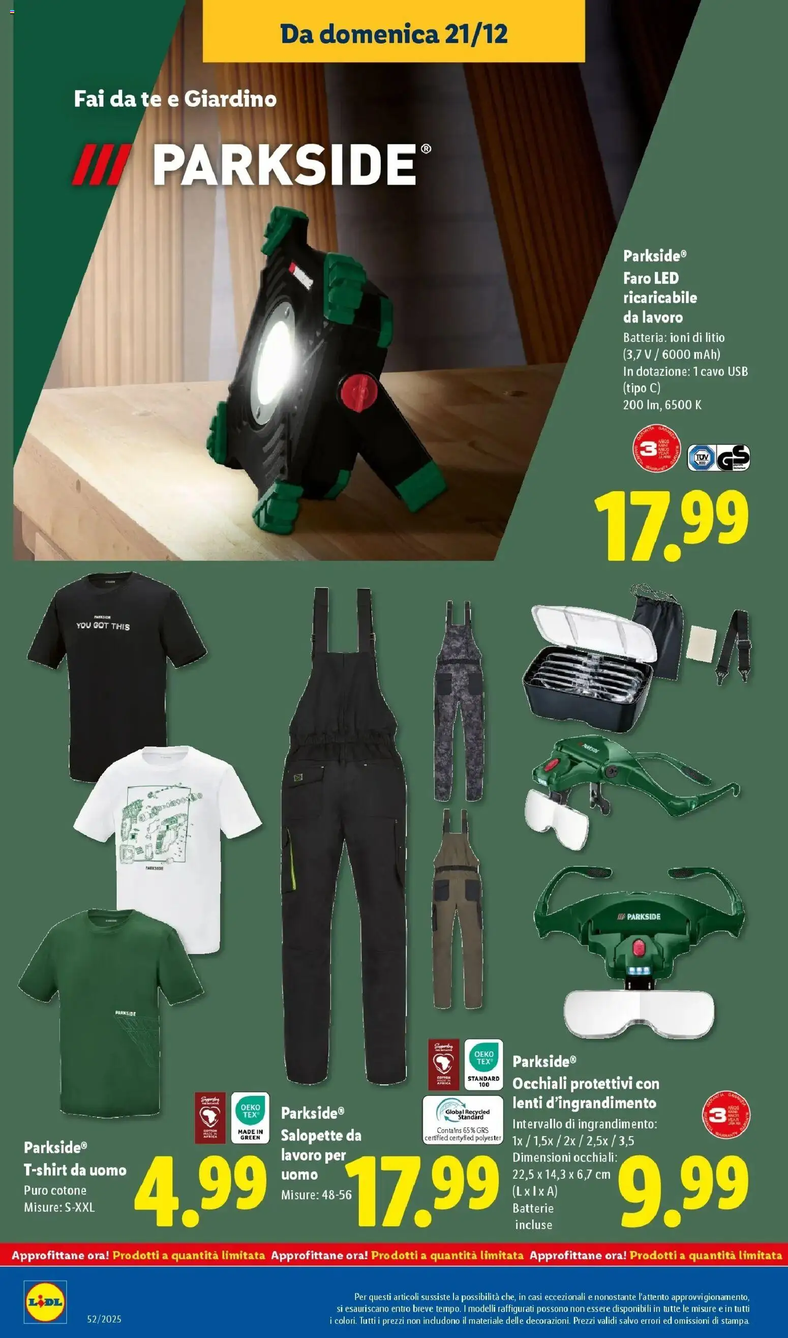 Volantino Lidl del 20.12.2025 | Pagina: 36 | Prodotti: T-shirt, Occhiali, Cavo, Batteria