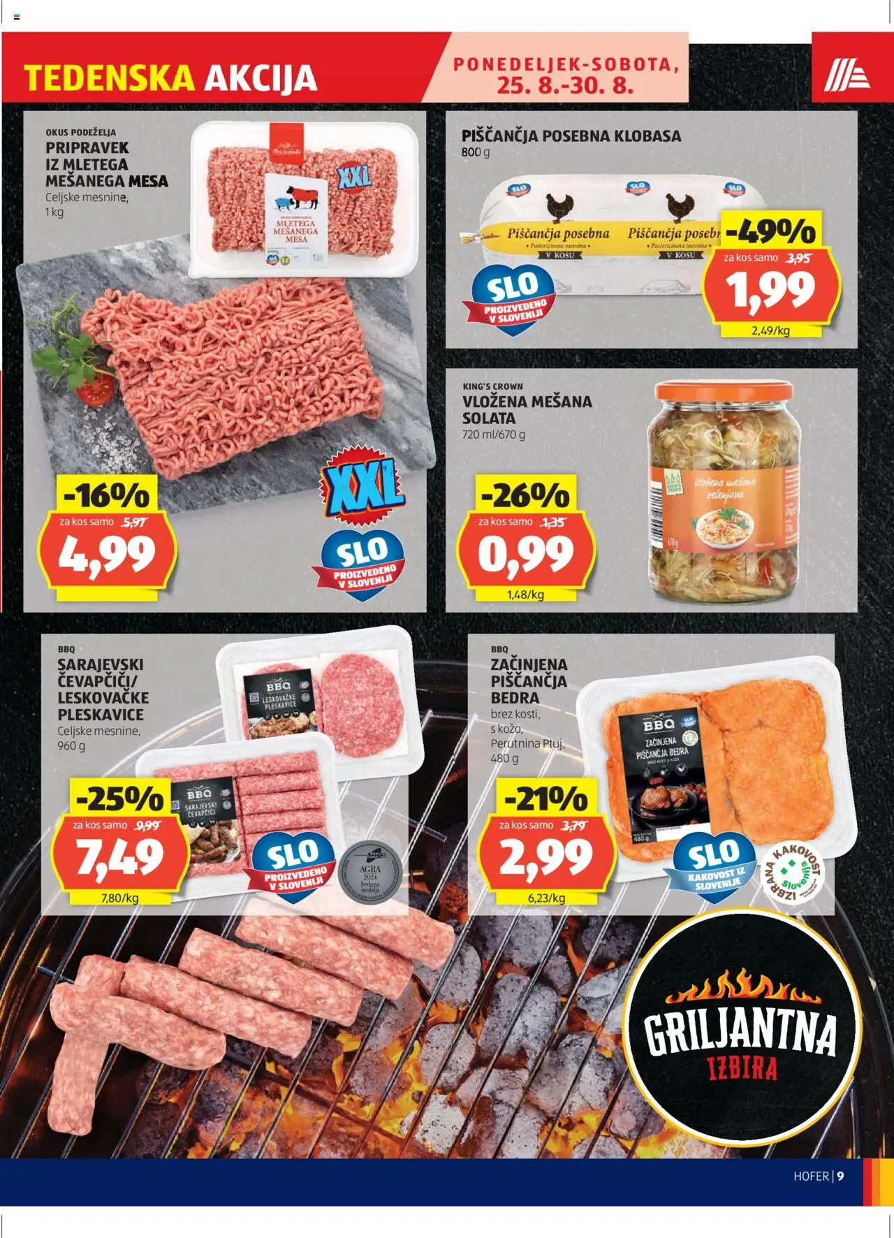 Hofer SI katalog | vrijedi od 21.08.2025 | Stranica: 9 | Proizvodi: Ćevapčići