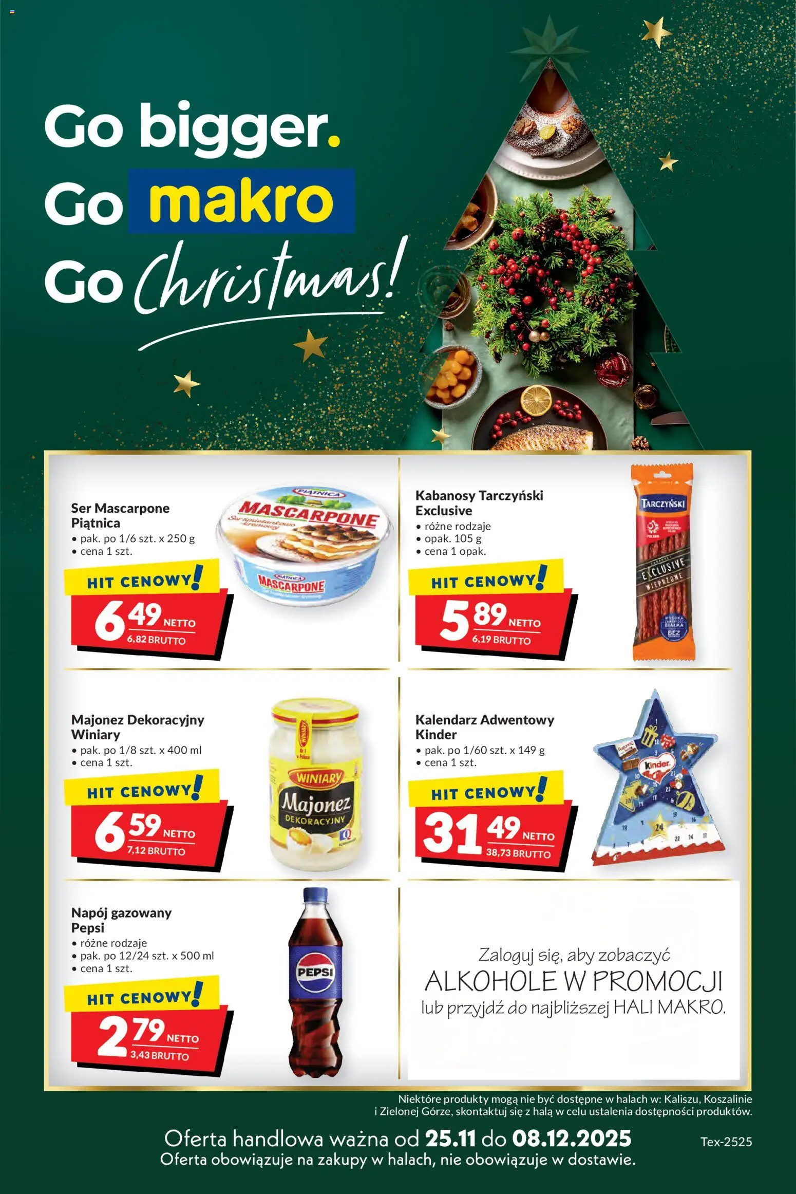 Makro Gazetka - Mega oferty dla Twojego Sklepu od 25.11.2025 | Strona: 1 | Produkty: Kabanosy, Ser, Ser mascarpone, Majonez