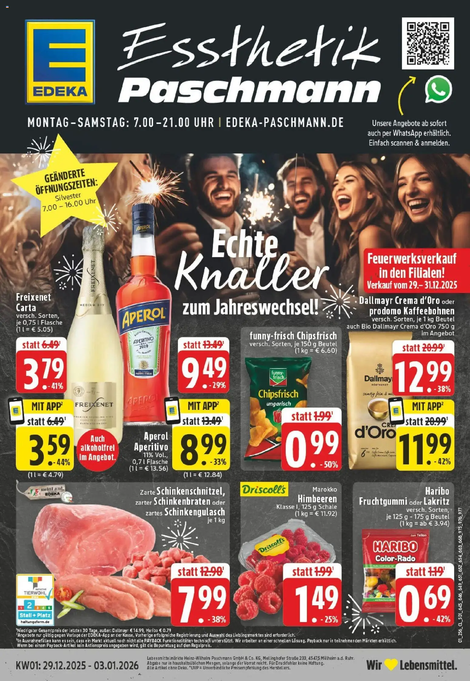 Edeka prospekt Mülheim	 – gültig ab 28.12.2025 | Seite: 1 | Produkte: Haribo, Freixenet, Funny frisch, Dallmayr