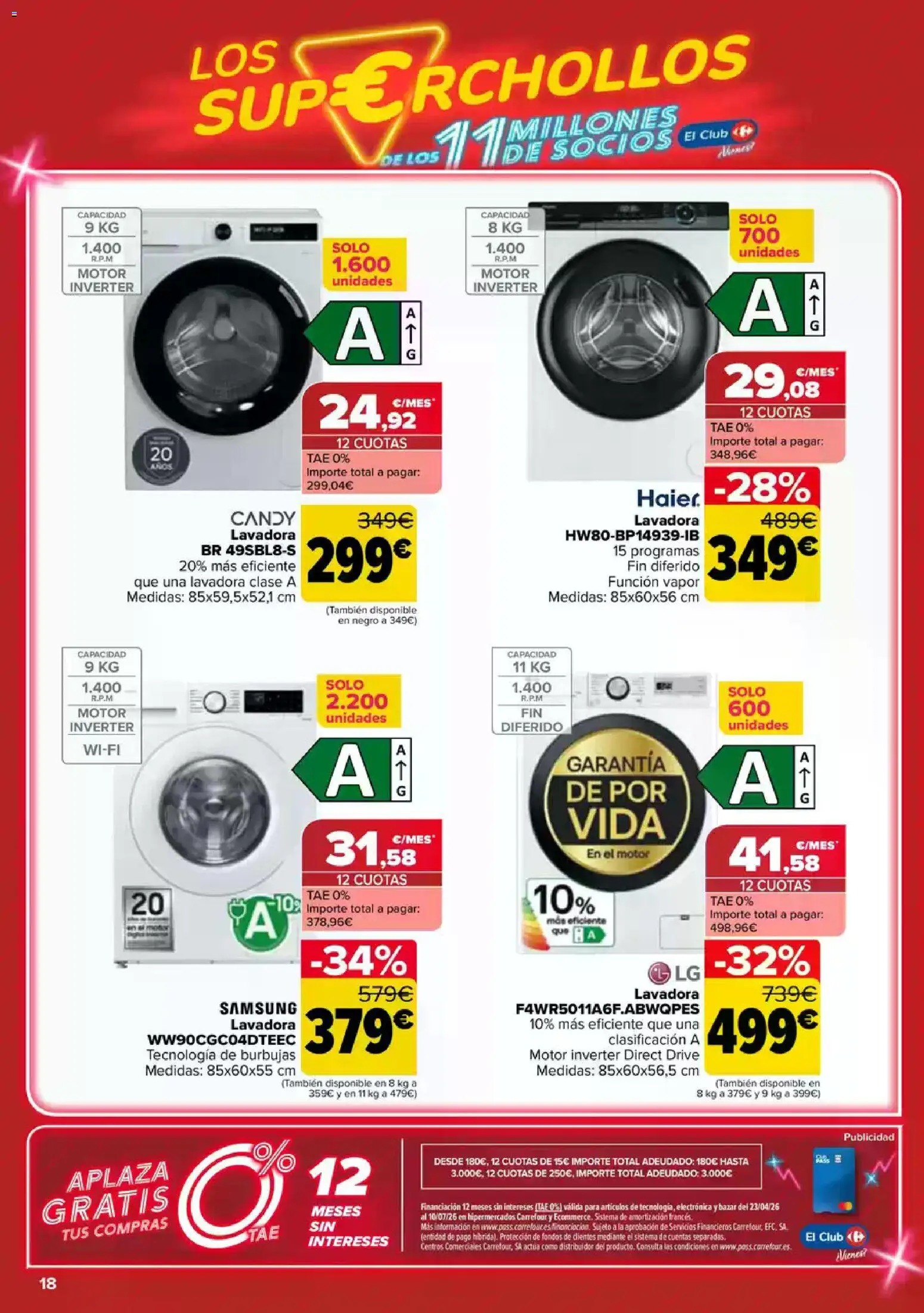 Carrefour Super chollos │ válido desde el 23.04.2026 | Página: 18 | Productos: Lavadora