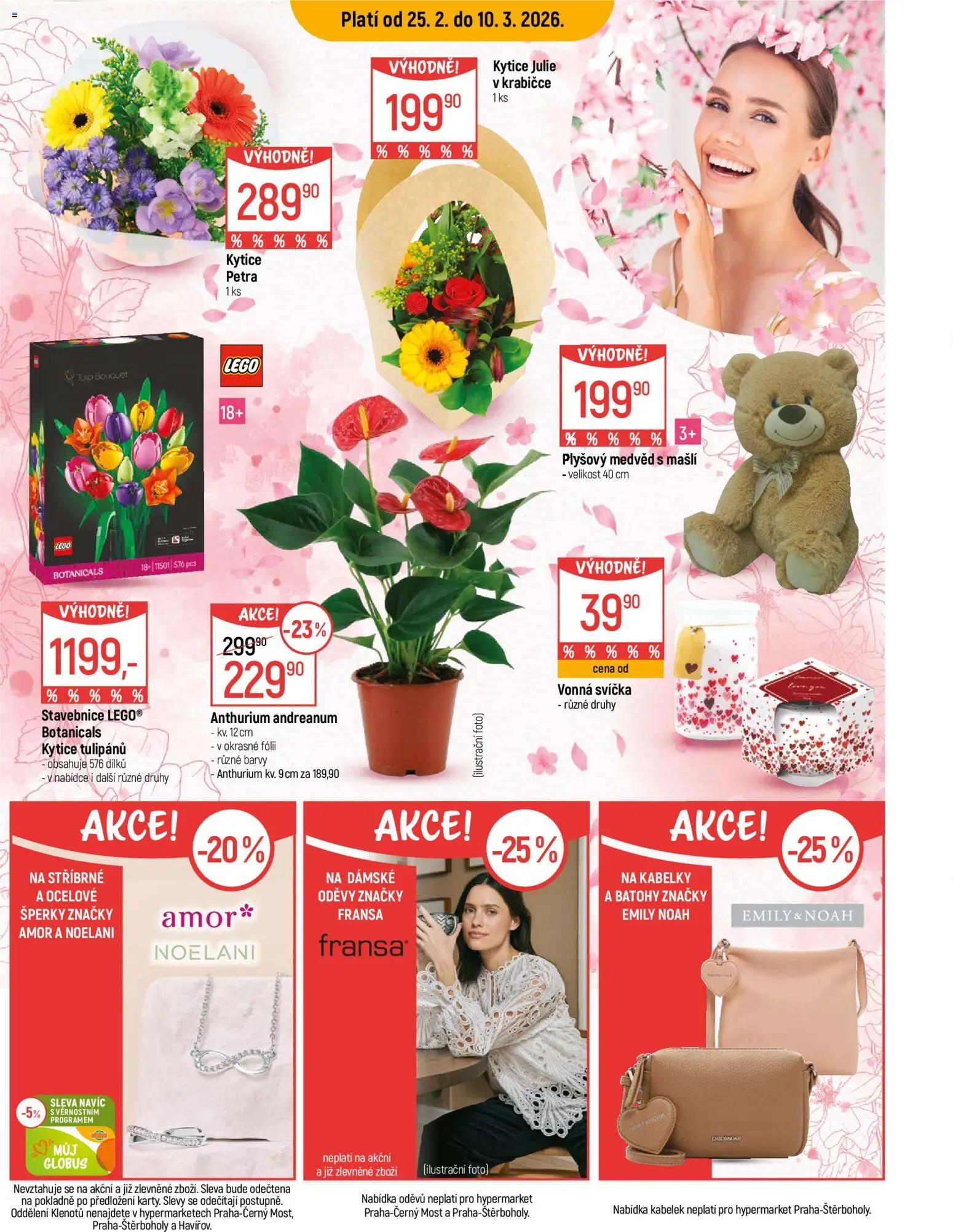 Globus leták - Praha-Štěrboholy od 25.02.2026 | Strana: 2 | Produkty: LEGO, Šperky, Stavebnice, Kytice