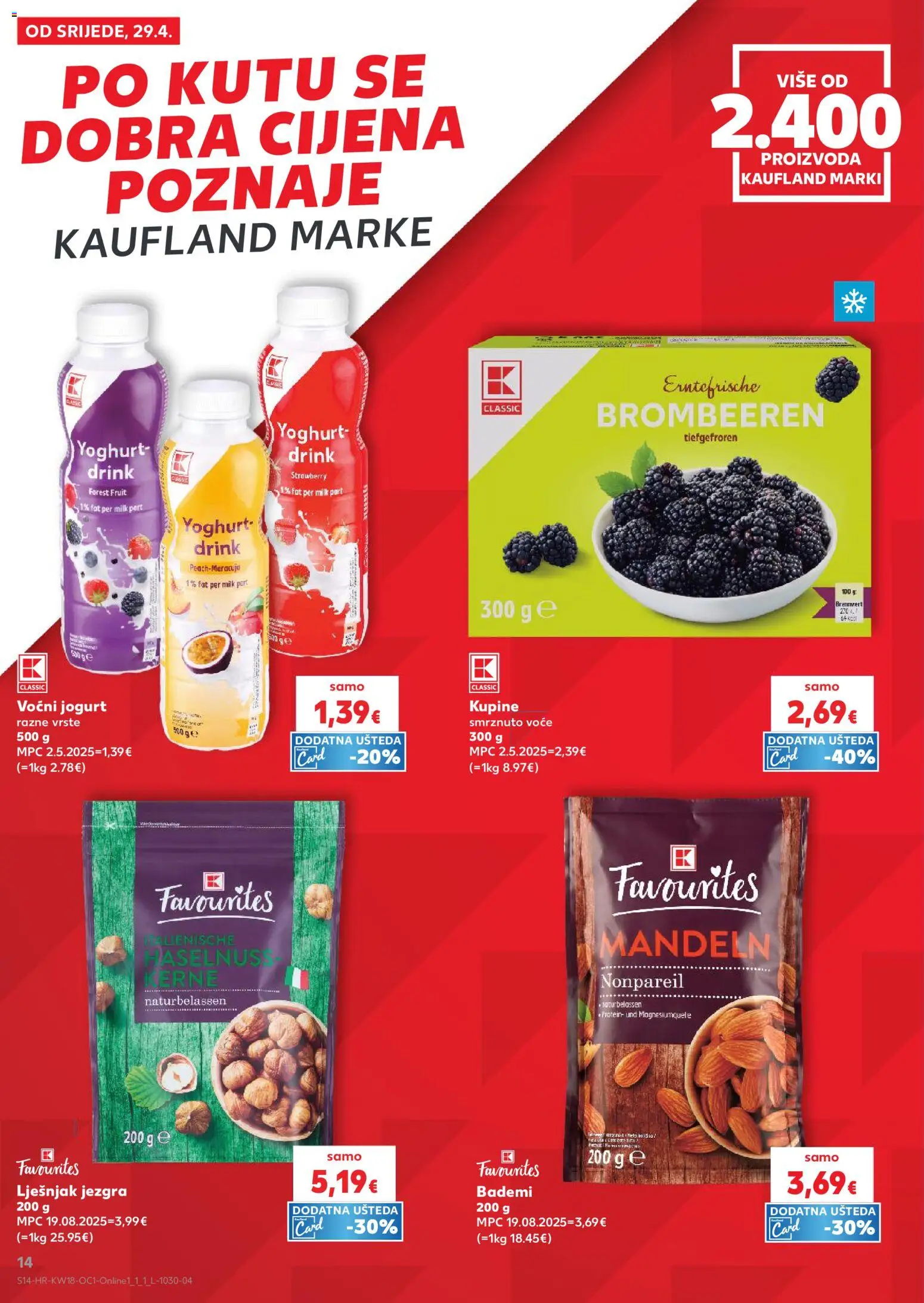 Kaufland katalog | vrijedi od 29.04.2026 | Stranica: 14 | Proizvodi: Jogurt, Voćni jogurt, Voće, Smrznuto voće