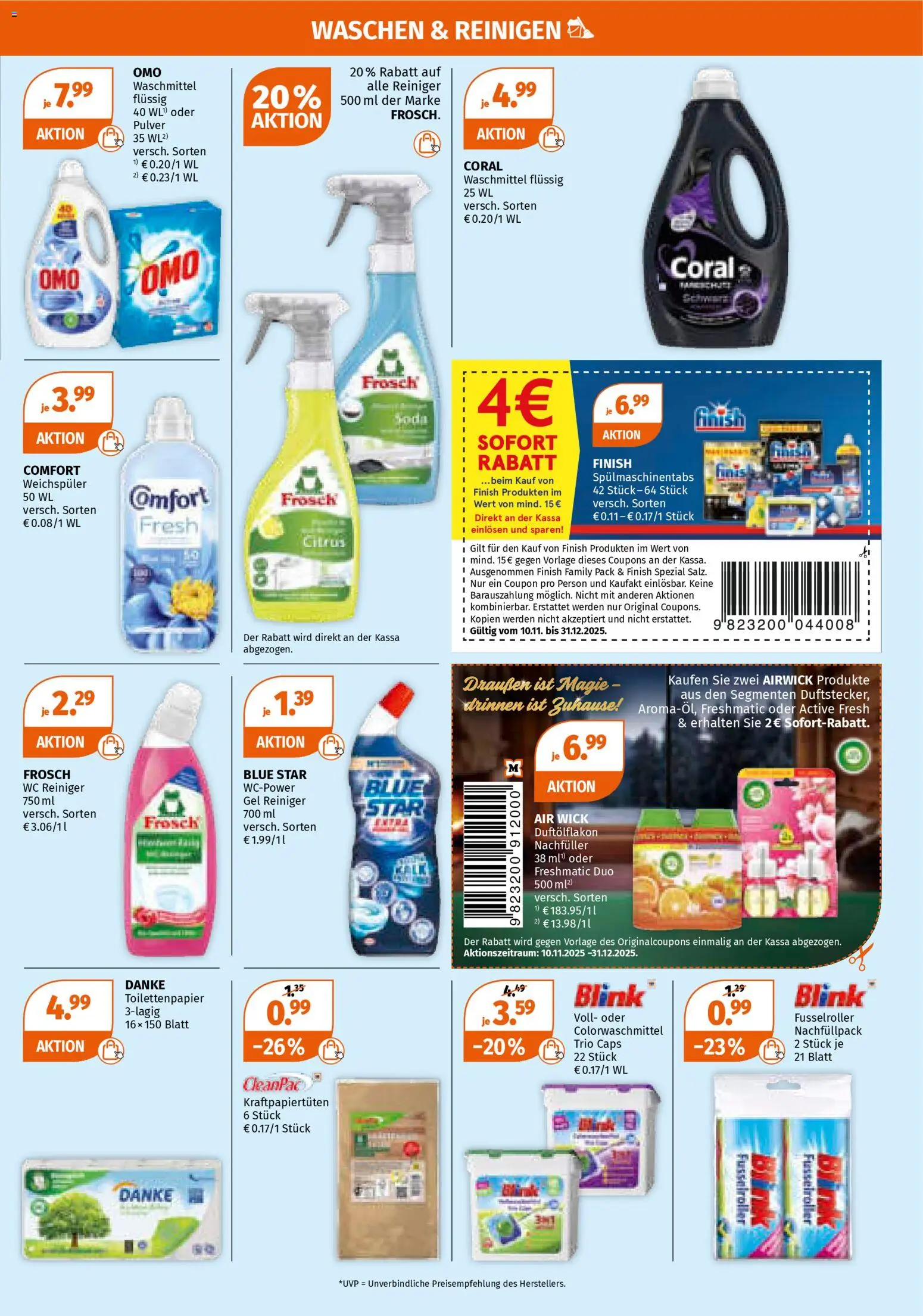 Müller Flugblatt gültig ab 10.11.2025 | Seite: 9 | Produkte: Spülmaschinentabs, Weichspüler, Waschmittel