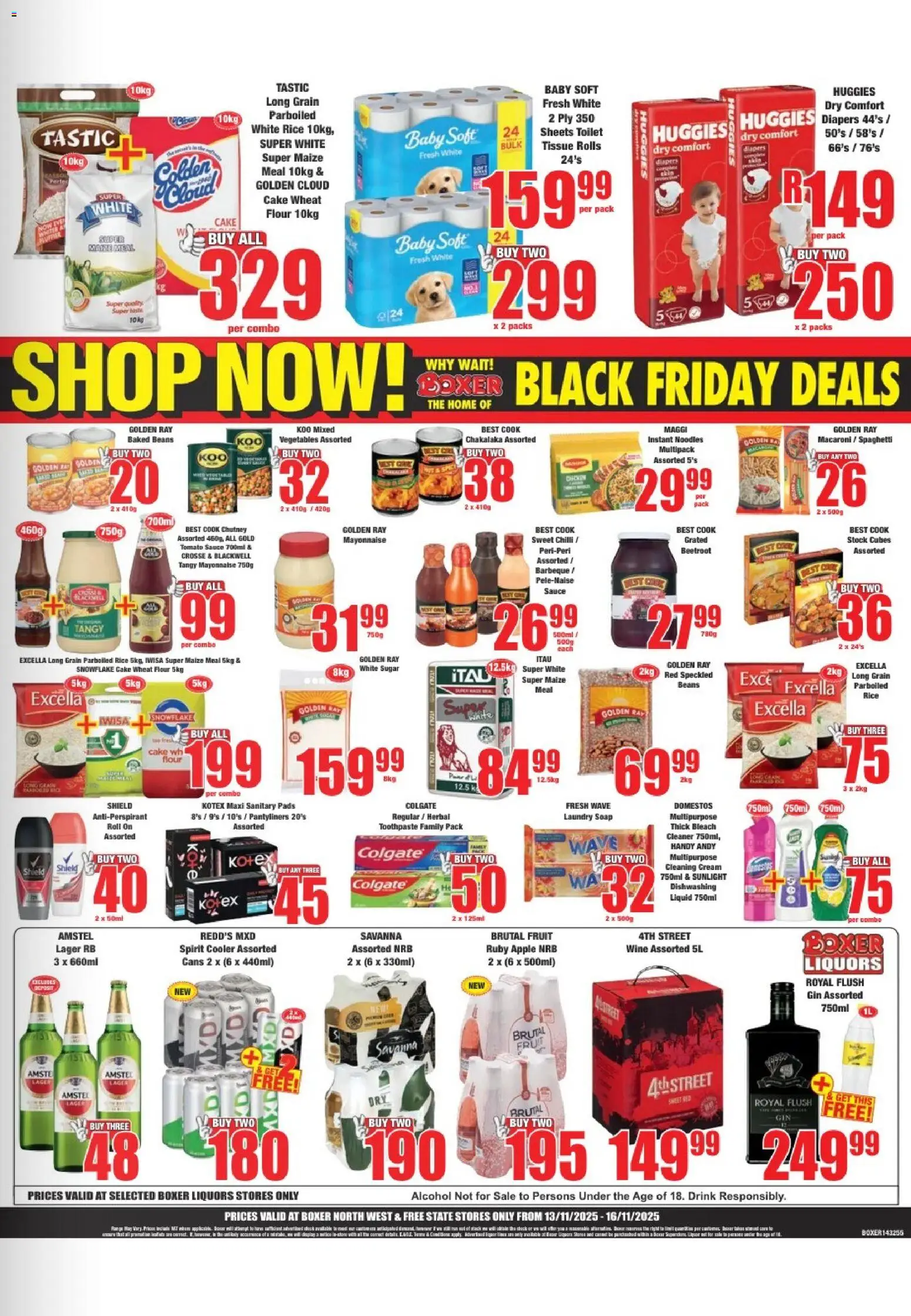 New Boxer catalogue – valid from 13.11.2025 | Page: 3 | Products: Beans, Cooler, Bleach, Noodles