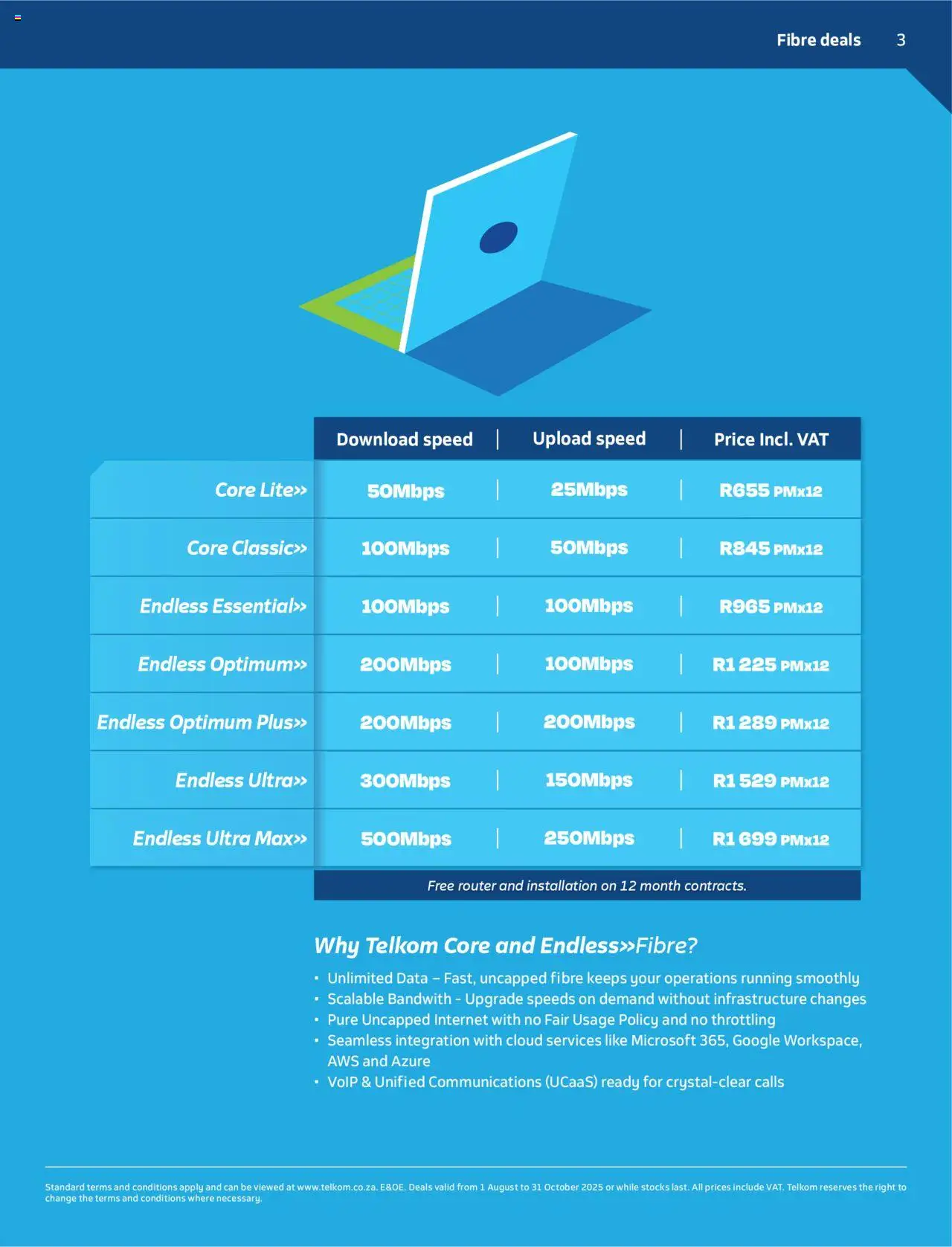 New Telkom catalogue – valid from 01.08.2025 | Page: 3 | Products: Data, Router