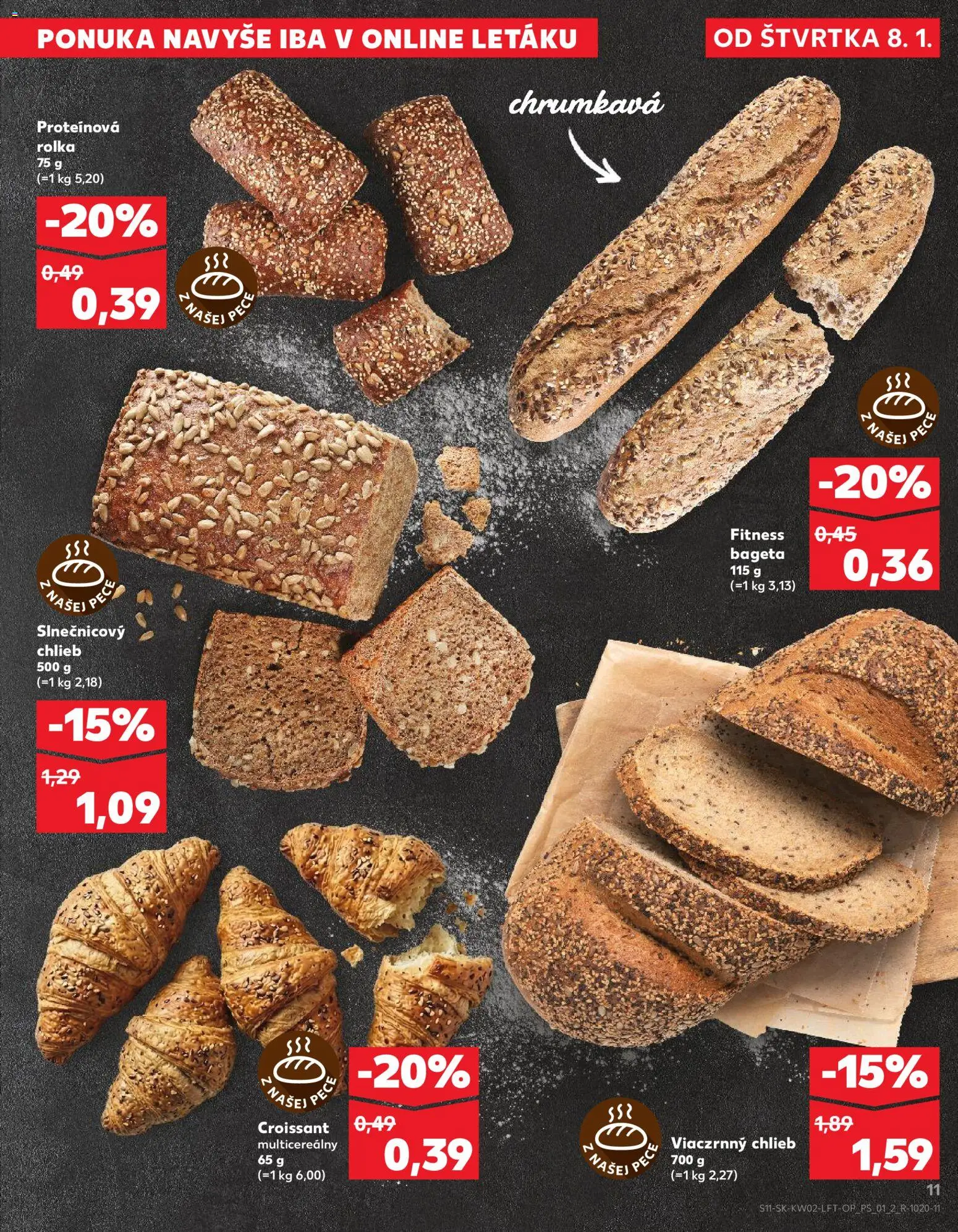 Kaufland SK akciós ujság - amely érvényes a következő dátumtól: 08.01.2026 | Oldal: 11 | Termékek: Croissant