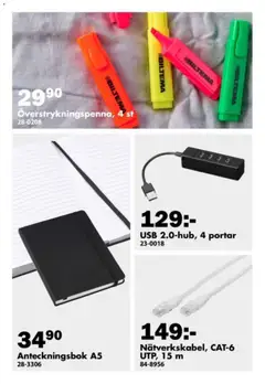 Biltema erbjudanden - Förhandsvisning av reklamblad från butik Biltema aktuell från 02.03.2026 | Sida: 13 | Produkter: Anteckningsbok, USB