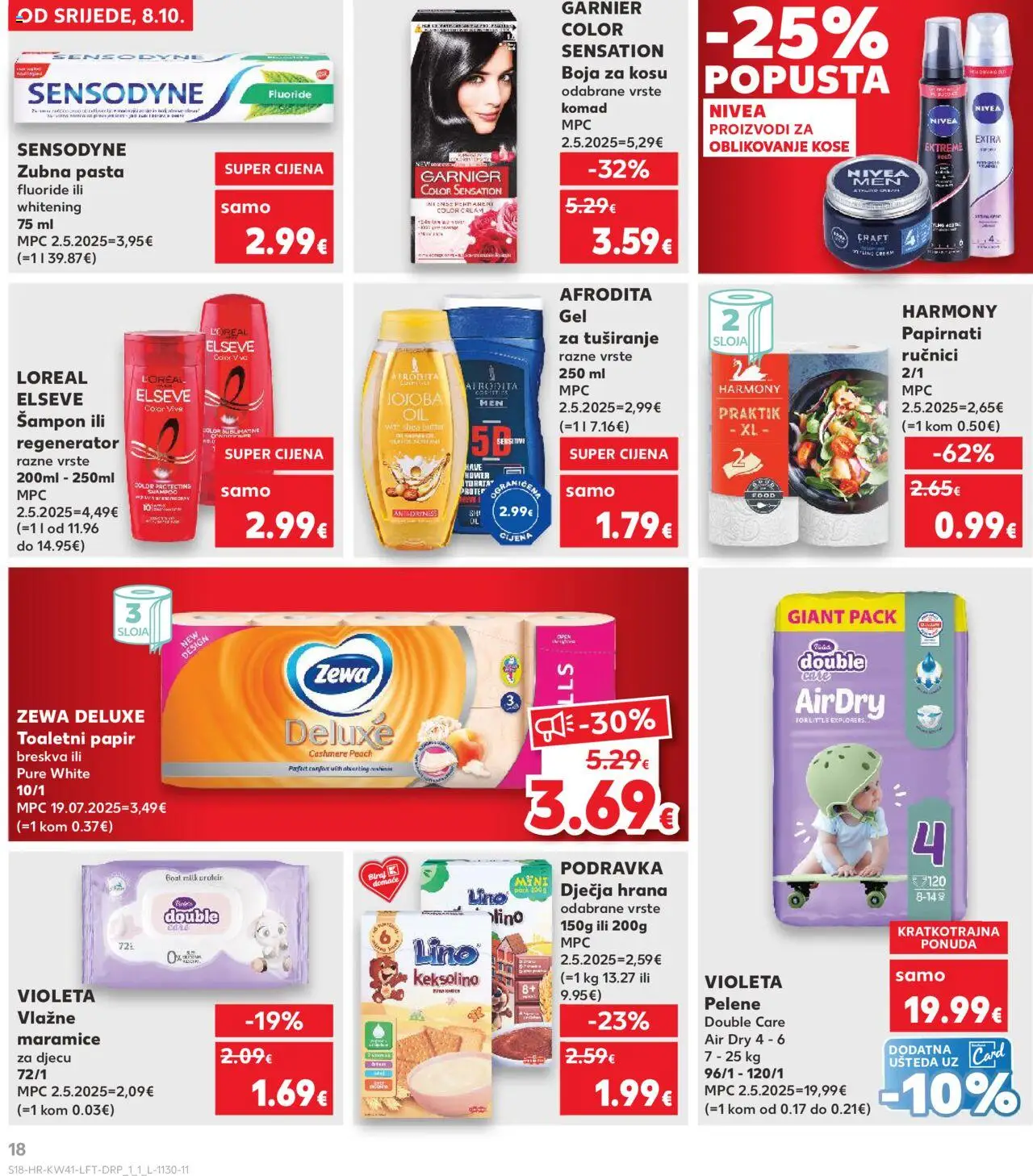 Kaufland katalog | vrijedi od 08.10.2025 | Stranica: 18 | Proizvodi: Gel za tuširanje, Papirnati ručnici, Zewa, Breskva