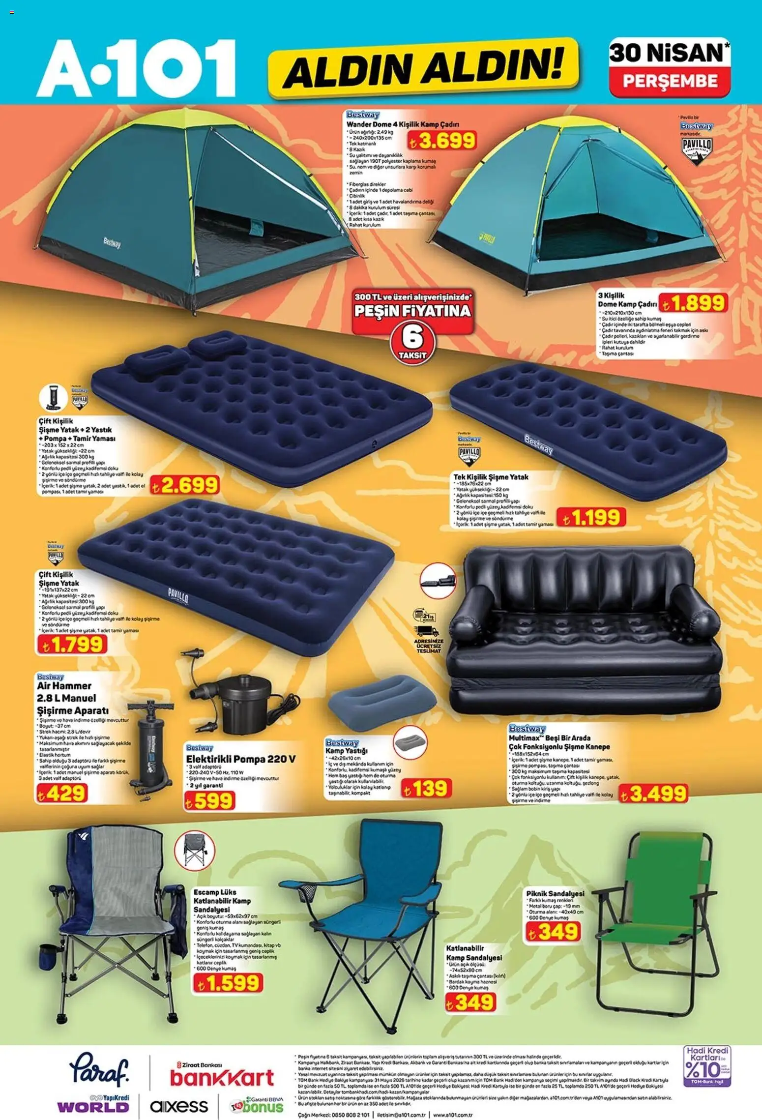 A101 - Katalog Aldın Aldın - 30.04.2026 tarihinden itibaren geçerlidir | Sayfa: 8 | Ürünler: Kanepe, Su, TV, Ağırlık