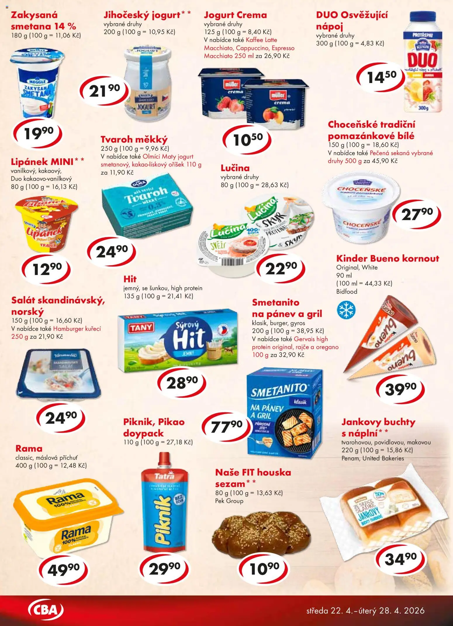 CBA leták - Premium od 22.04.2026 | Strana: 2 | Produkty: Salát, Crema, Protein, Kinder Bueno