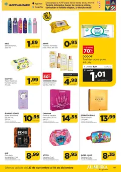 Vista previa Alimerka folleto Asturias válido desde el 27.11.2025 | Página: 43 | Productos: Agua de colonia, Colonia, Papel higienico, Caja