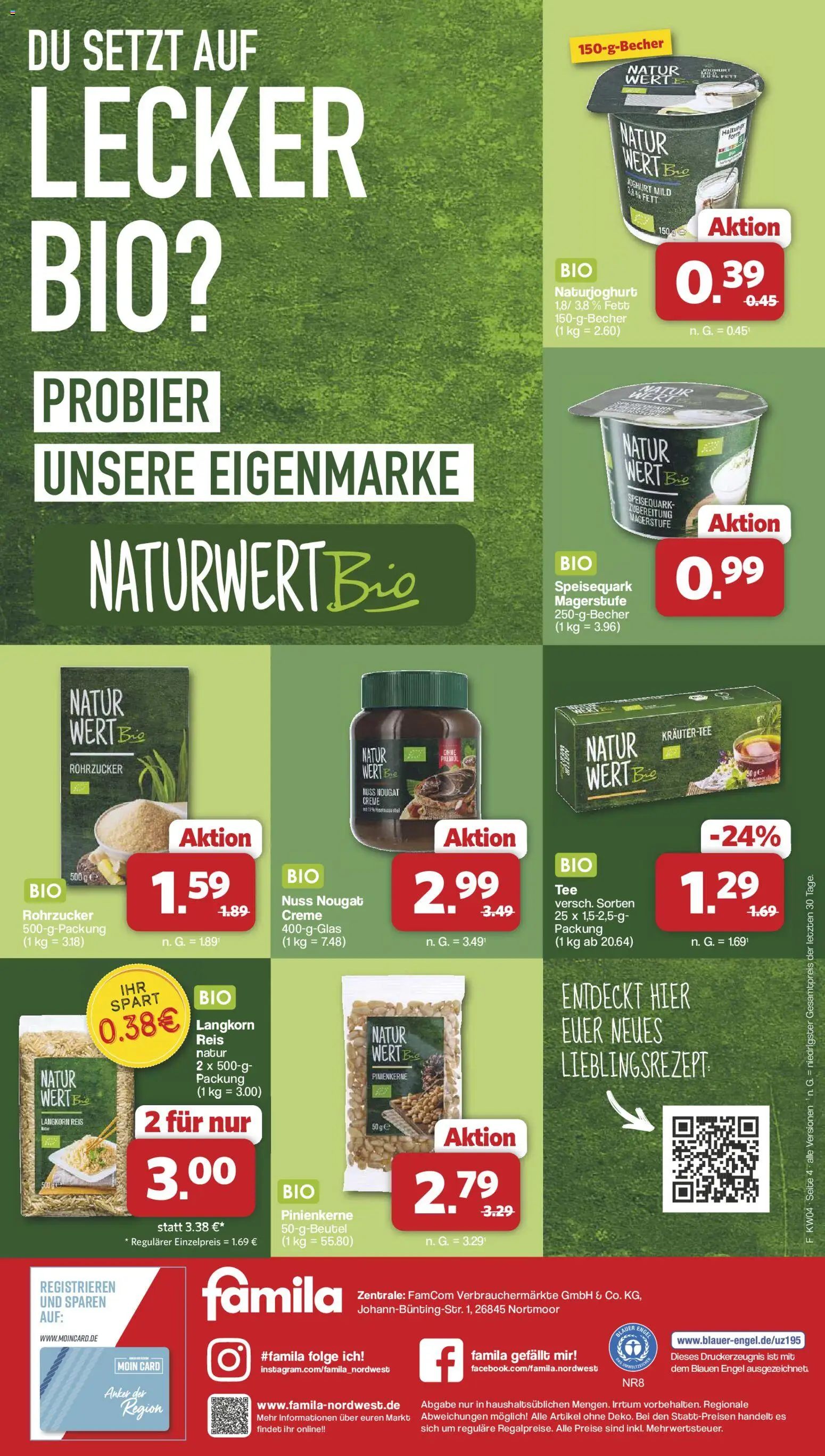 Famila Nordwest Sonderangebote – gültig ab 19.01.2026 | Seite: 4 | Produkte: Creme, Reis, Speisequark
