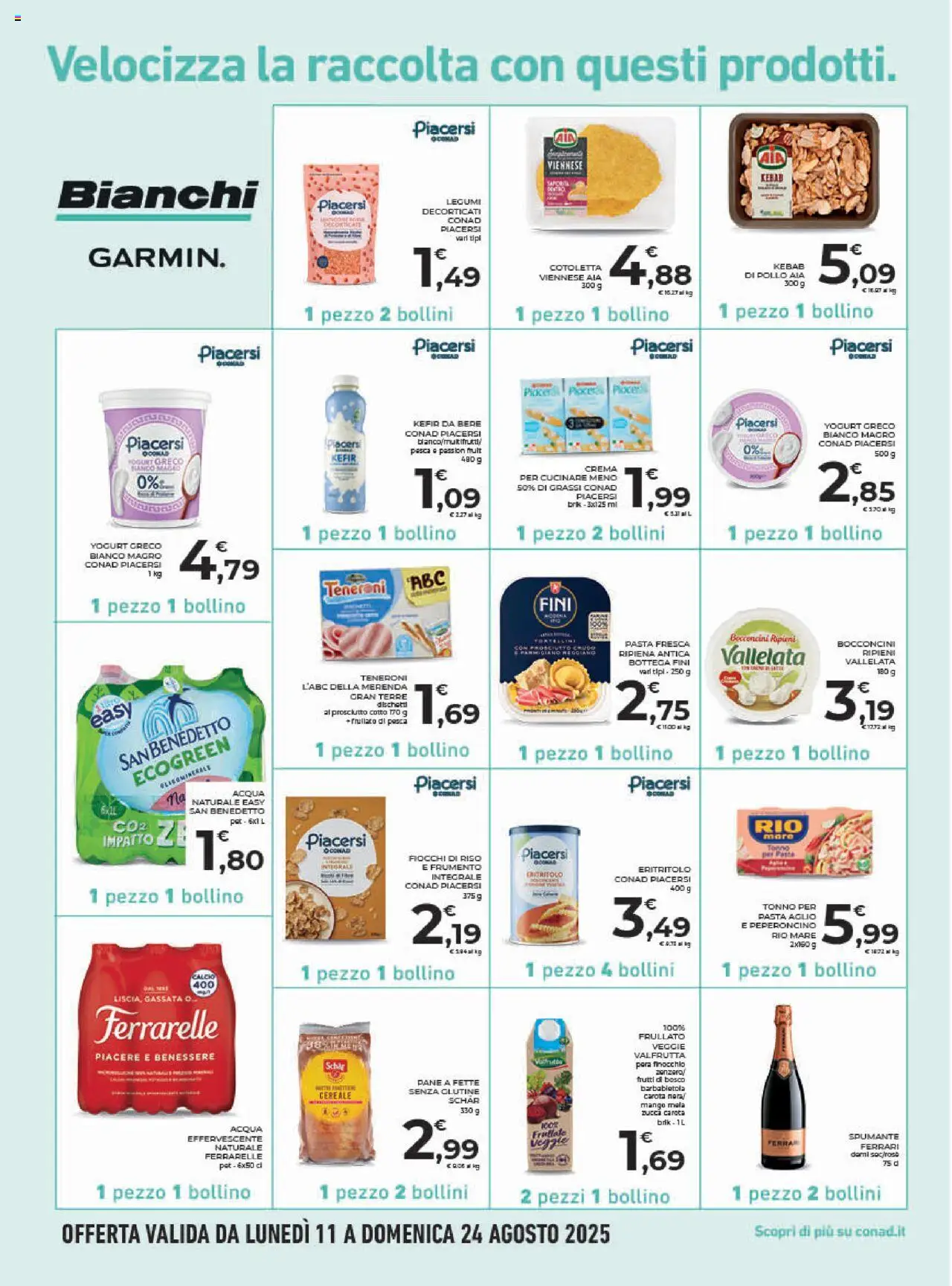 Volantino Conad del 13.08.2025 | Pagina: 14 | Prodotti: Prosciutto Crudo, Barbabietola, Tonno, Parmigiano reggiano