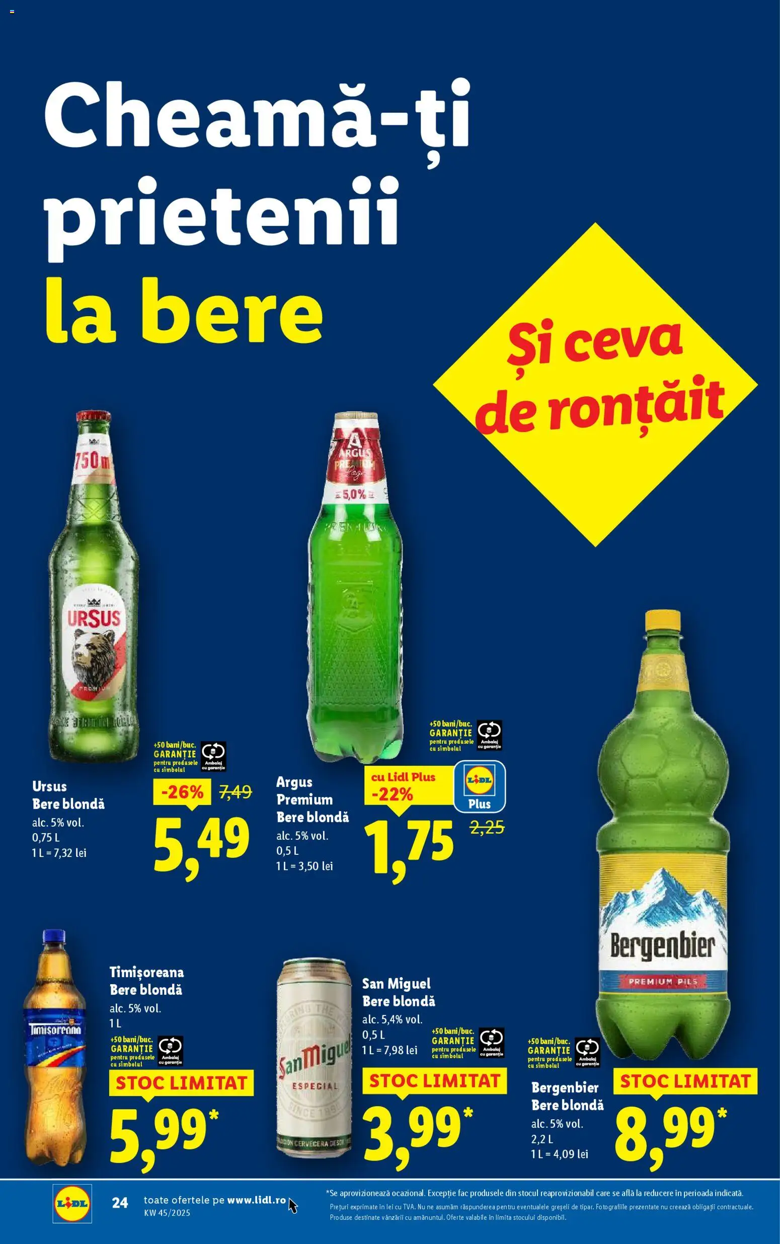 Noul catalog Lidl – valabil de la 03.11.2025 | Pagină: 24 | Produse: Bere, Plastik Kulübe