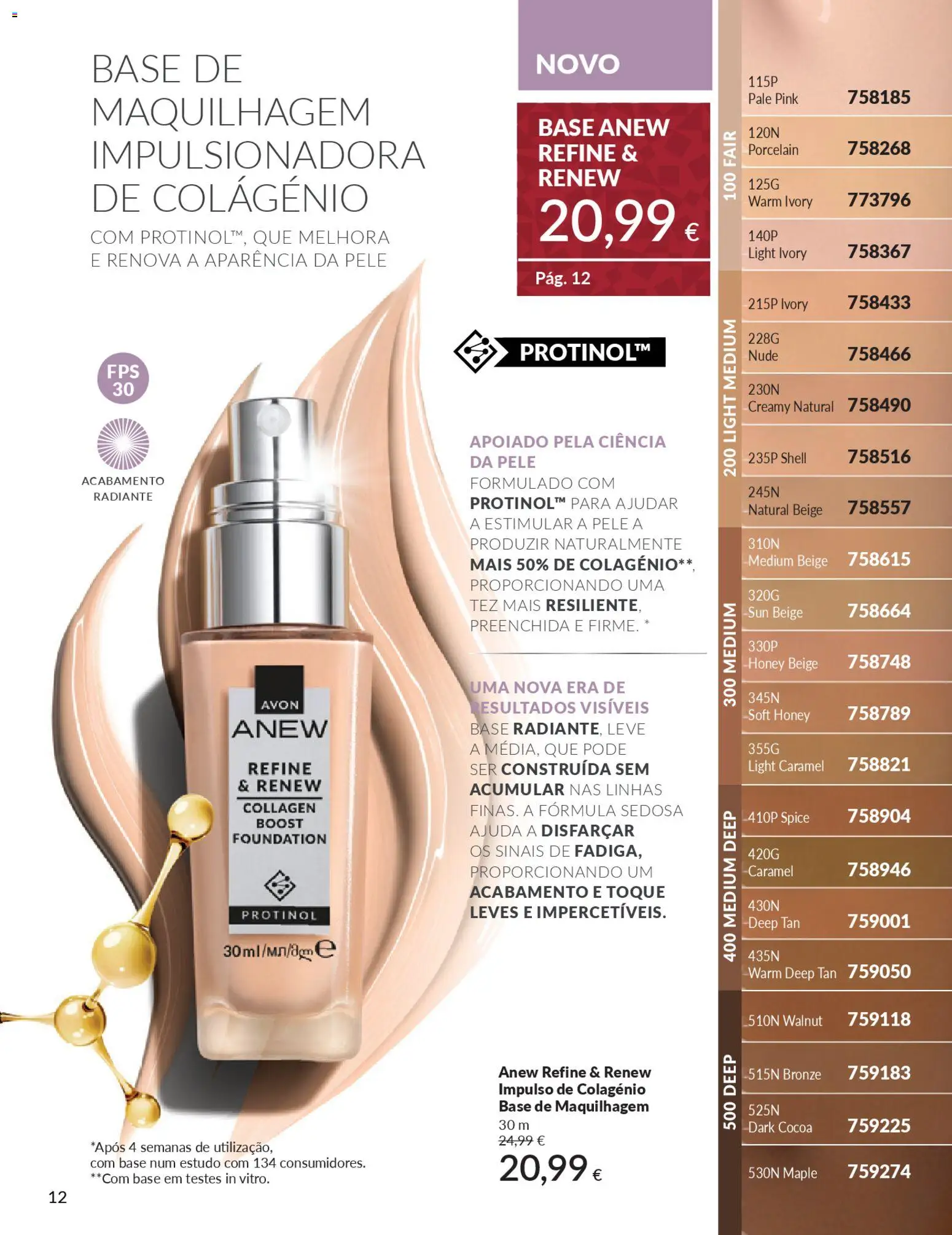 Avon - Um Natal alergre e radiante │ válido de 12.11.2025 | Página: 12 | Produtos: Maquilhagem, Base