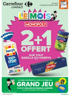 Carrefour contact - Prévisualisation de Carrefour contact catalogue Le mois monopoly valide à partir de 09.09.2025