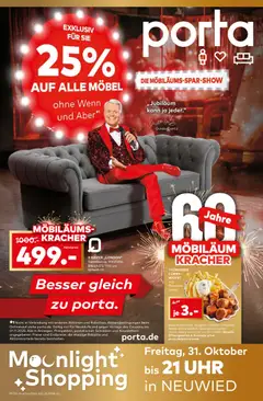 Porta! Möbiläums-Spar-Show mit Guido Cantz und 25% auf ALLE Möbel - Neuwied ab 27.10.2025 gültig
