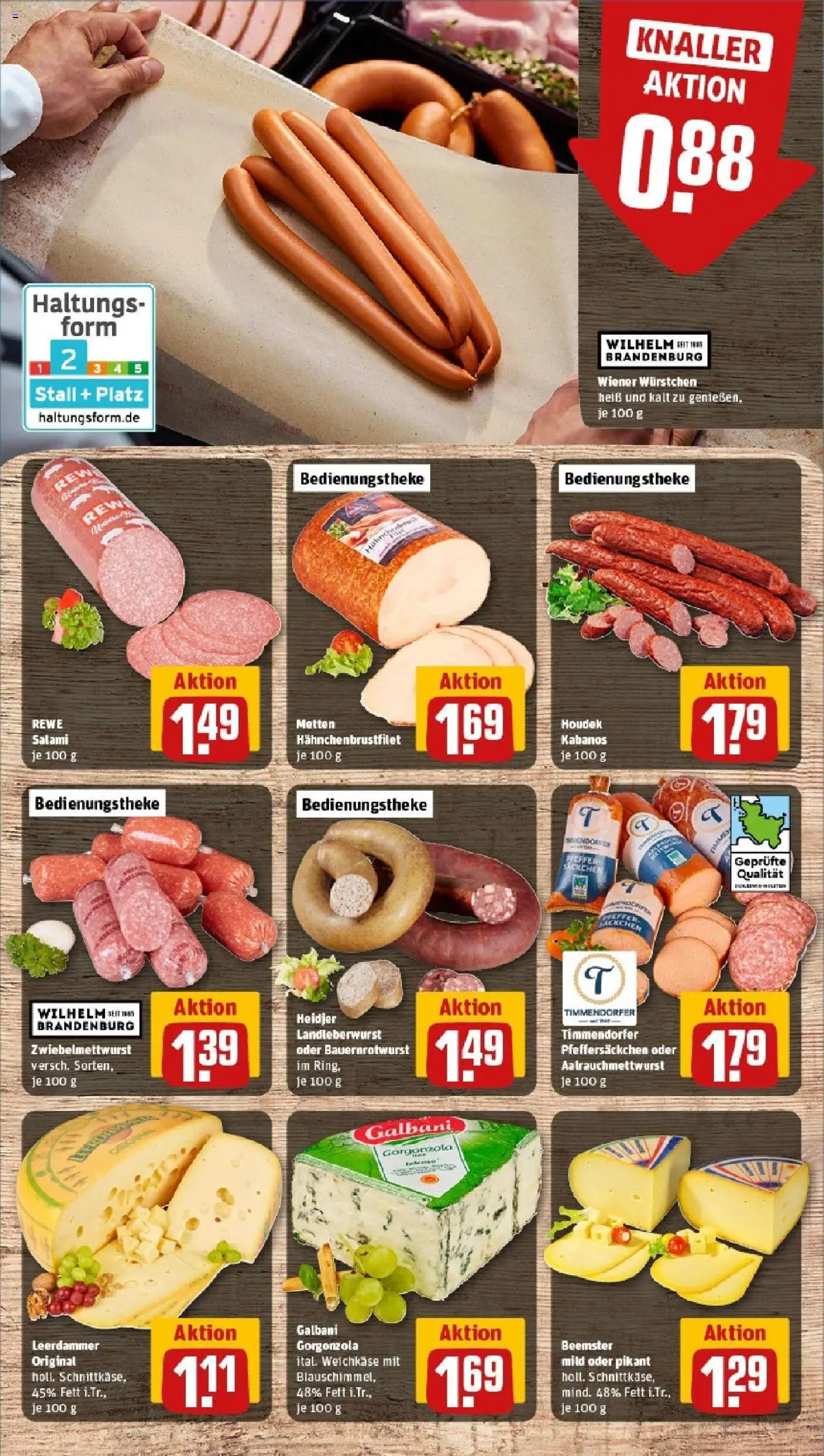 Rewe prospekt Paderborn / Elsen	 - gültig ab dem 08.06.2025 | Seite: 9 | Produkte: Wiener wurstchen, Leerdammer, Salami