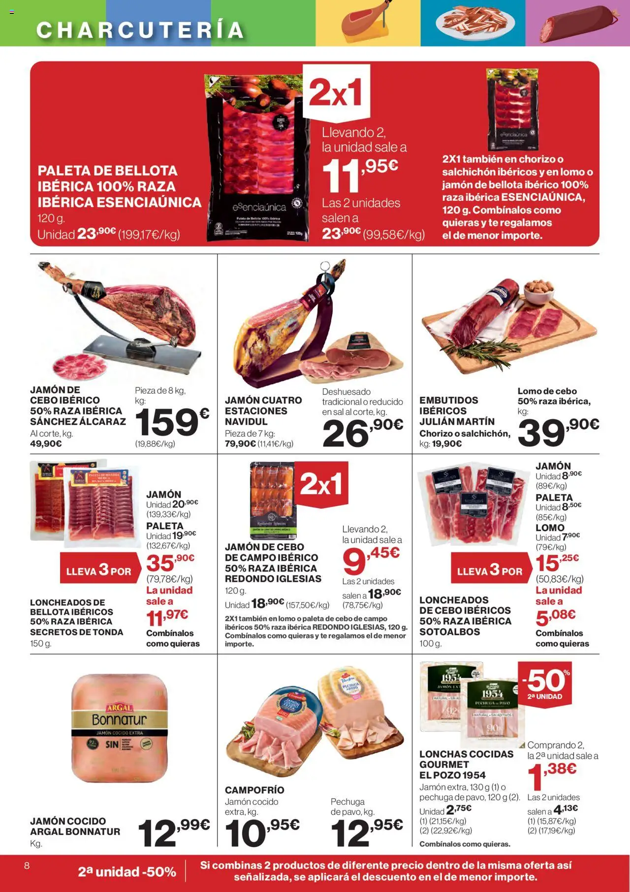 Hipercor catálogo │ válido desde el 25.09.2025 | Página: 8 | Productos: Jamón, Jamón cocido, Té, Νυχτικό