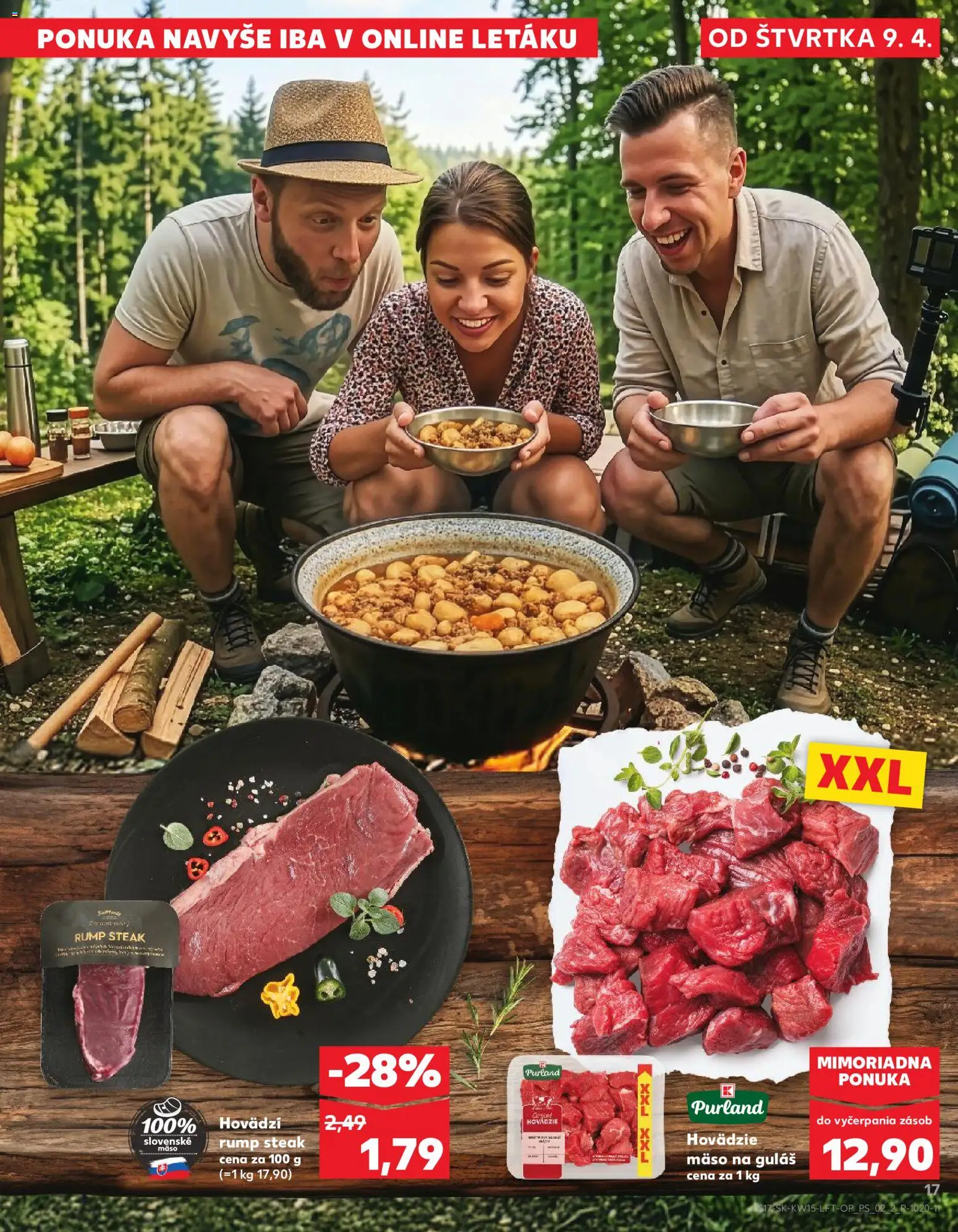 Nové Kaufland akcie – leták je platný od 09.04.2026 | Strana: 17 | Produkty: Hovädzie mäso, Steak
