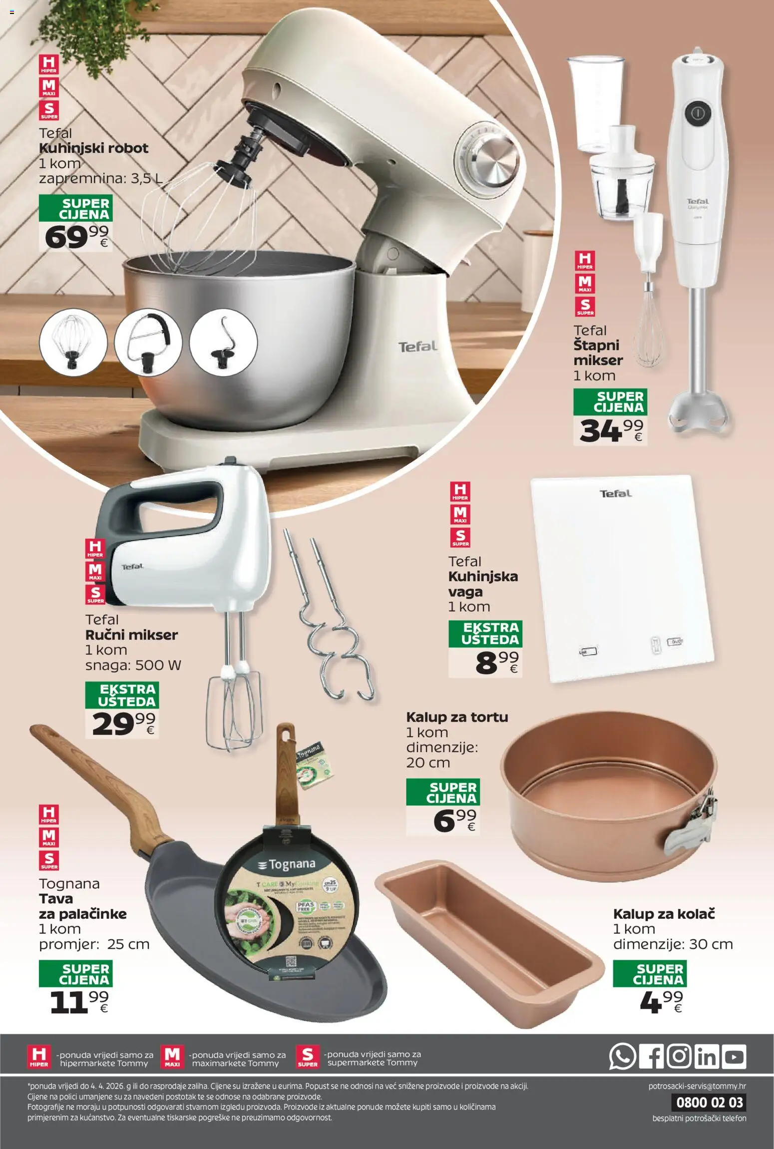 Tommy katalog | vrijedi od 23.03.2026 | Stranica: 16 | Proizvodi: Robot, Štapni mikser, Tava, Vaga
