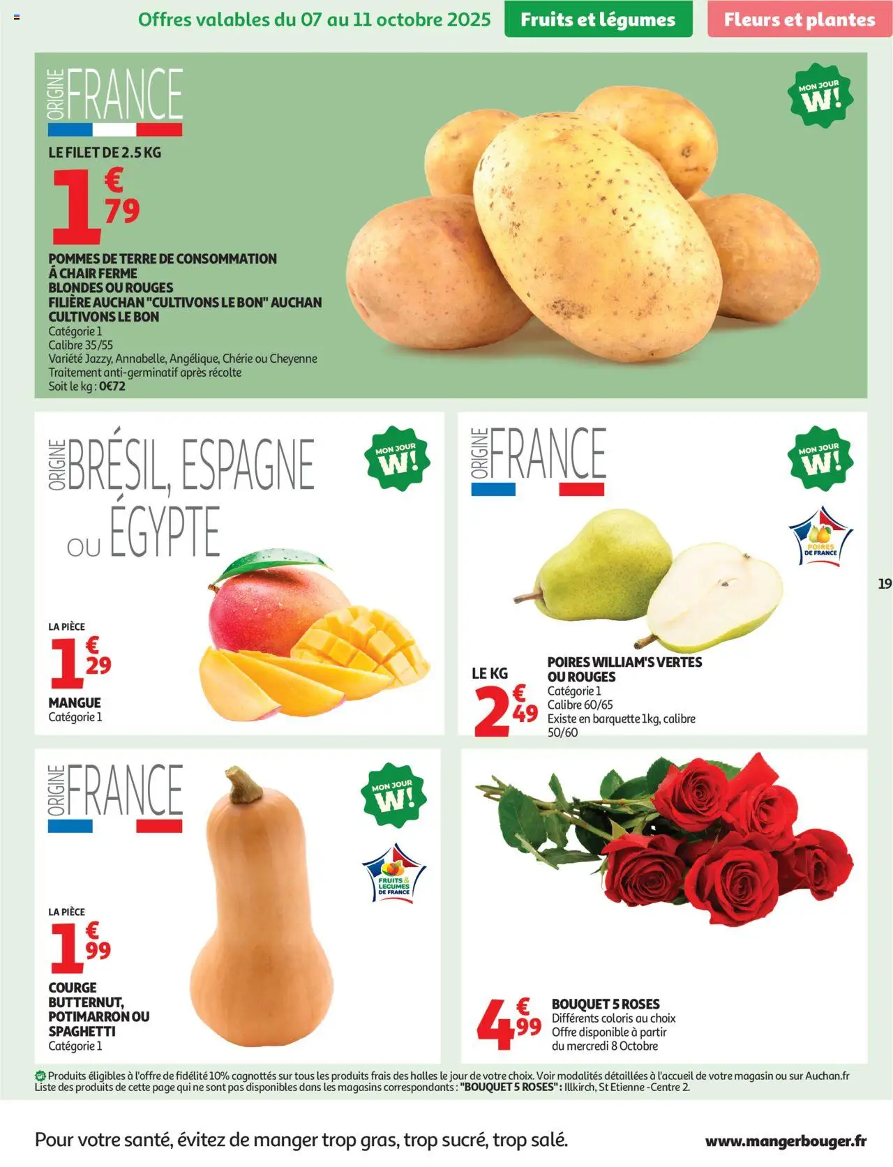 {H1} | Page: 19 | Produits: Mangue, Spaghetti, Fleurs et plantes, Pommes