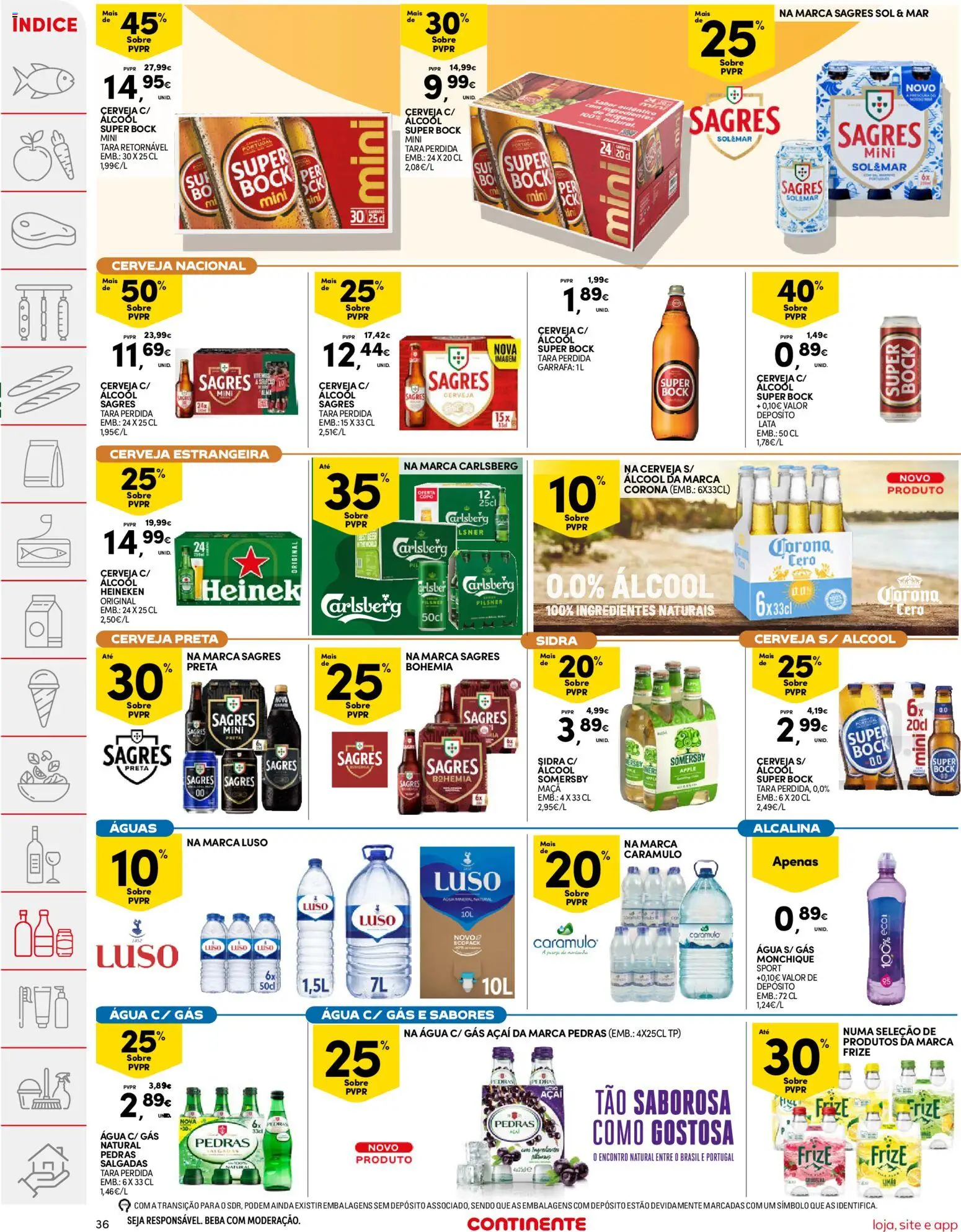 Continente folheto │ válido de 21.04.2026 | Página: 36 | Produtos: Agua, Somersby, Água mineral, Soda